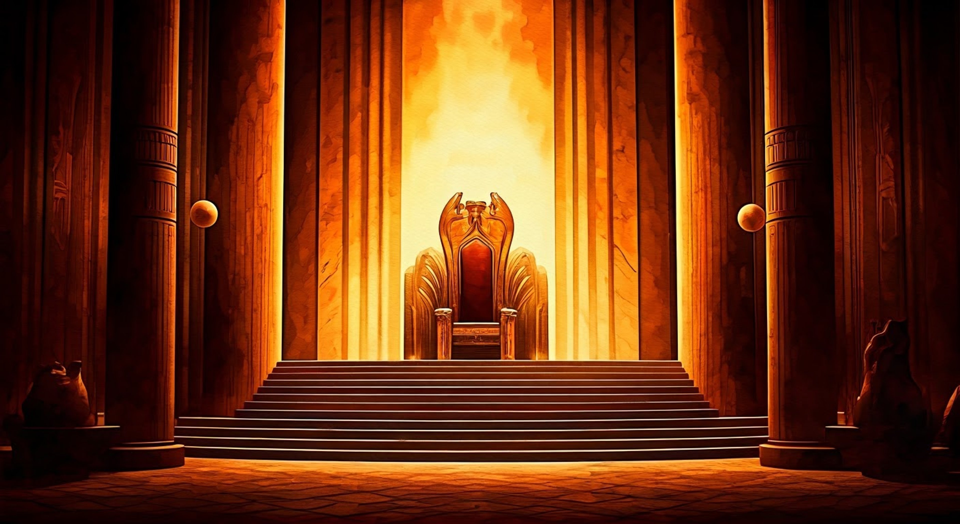 You find yourself summoned to Queen Tyr'ahnee's opulent throne room on Mars, unsure why you've been called before the imposing yet alluring ruler. The massive chamber features towering marble columns, glowing energy orbs, and the Queen herself seated regally upon her golden throne.