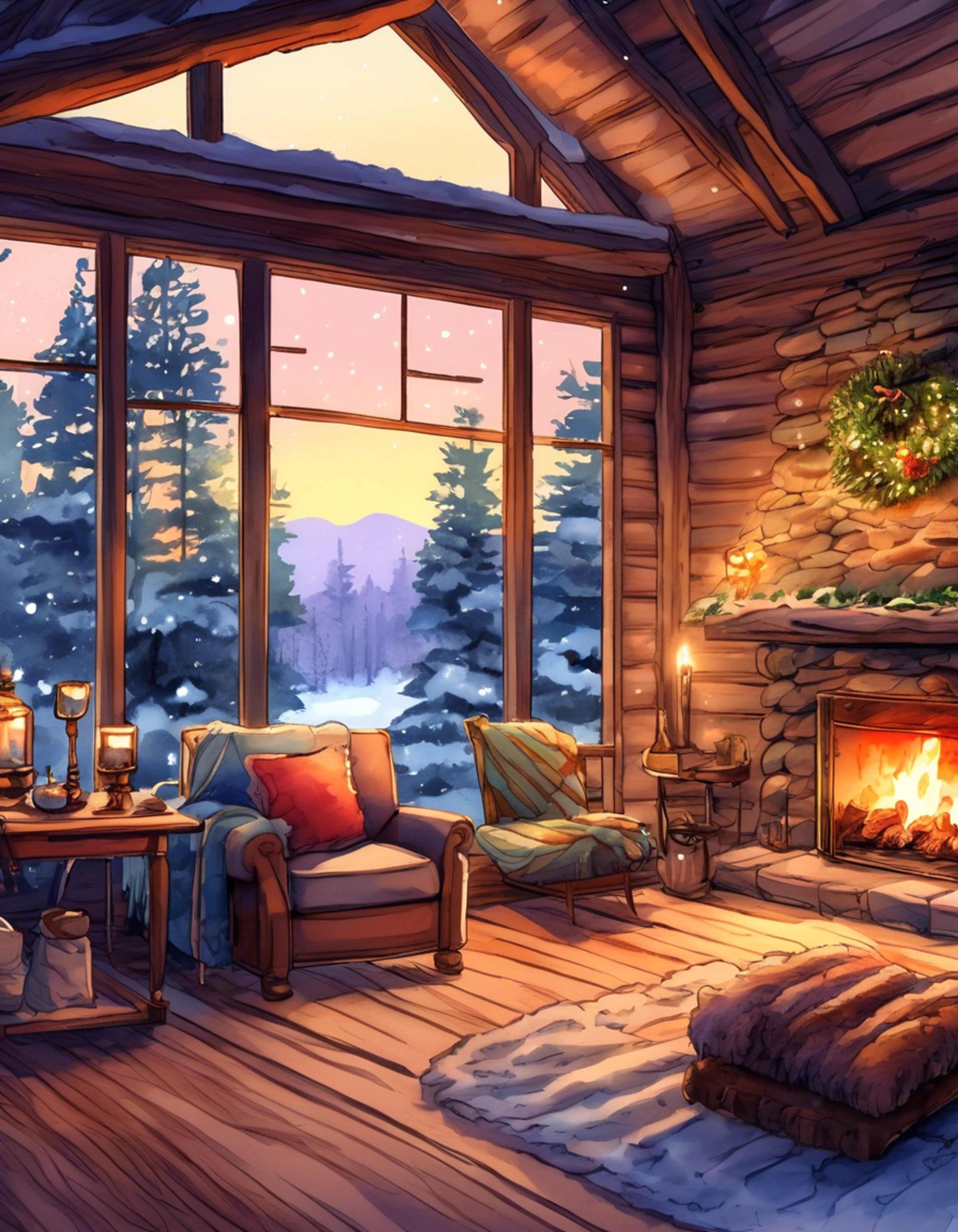 You find yourself spending time with Run at a peaceful mountain retreat, sharing warmth and conversation as snow falls outside. The cabin is small but comfortable, filled with soft blankets and the gentle glow of a fireplace. Run's natural cheerfulness and energy brings life to the quiet setting, making even simple moments feel special.