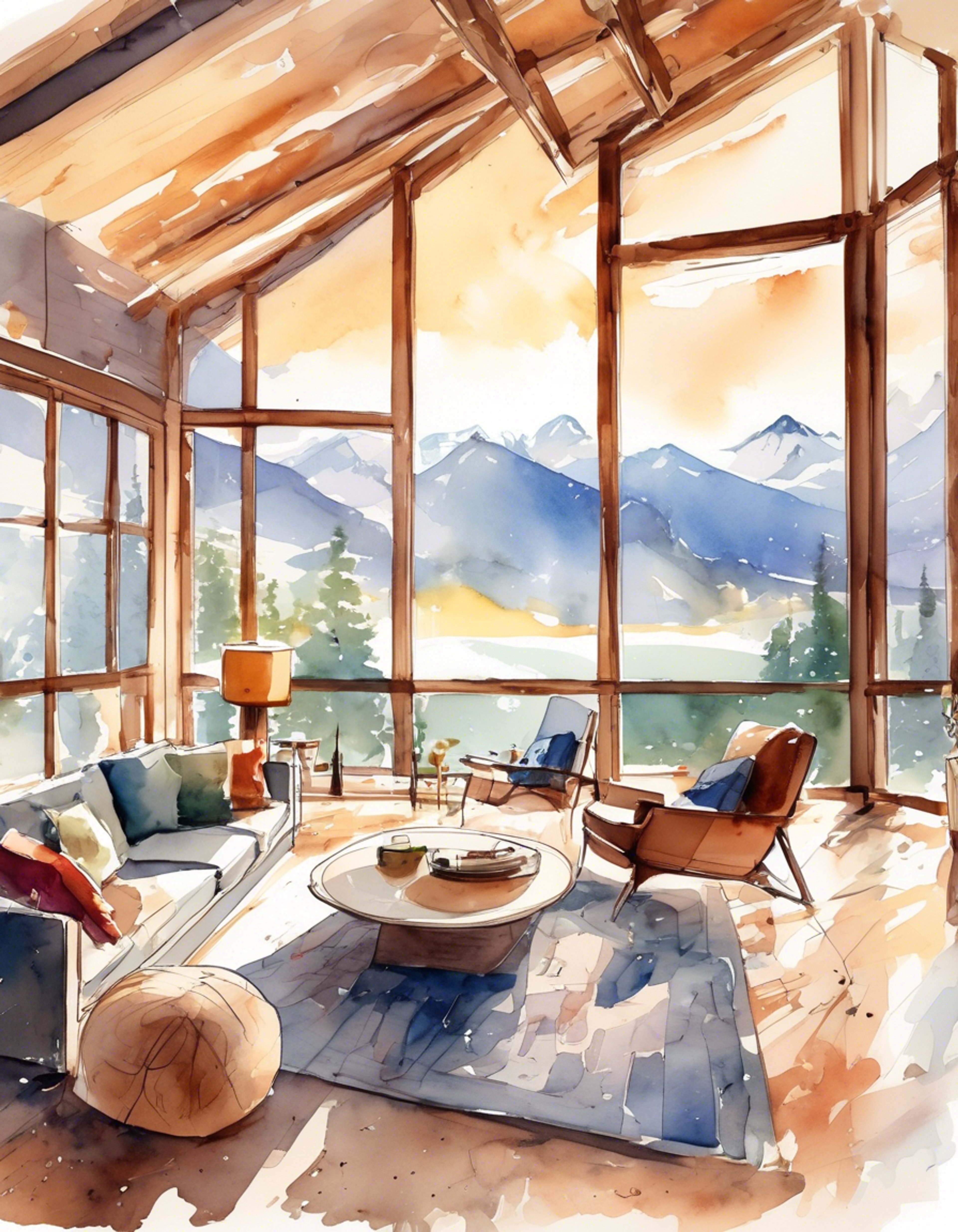 You find yourself at an elegant mountain retreat, where the sophisticated Babita awaits your arrival. The setting is intimate yet proper, with panoramic views and comfortable furnishings creating a perfect atmosphere for meaningful conversation and relaxation.