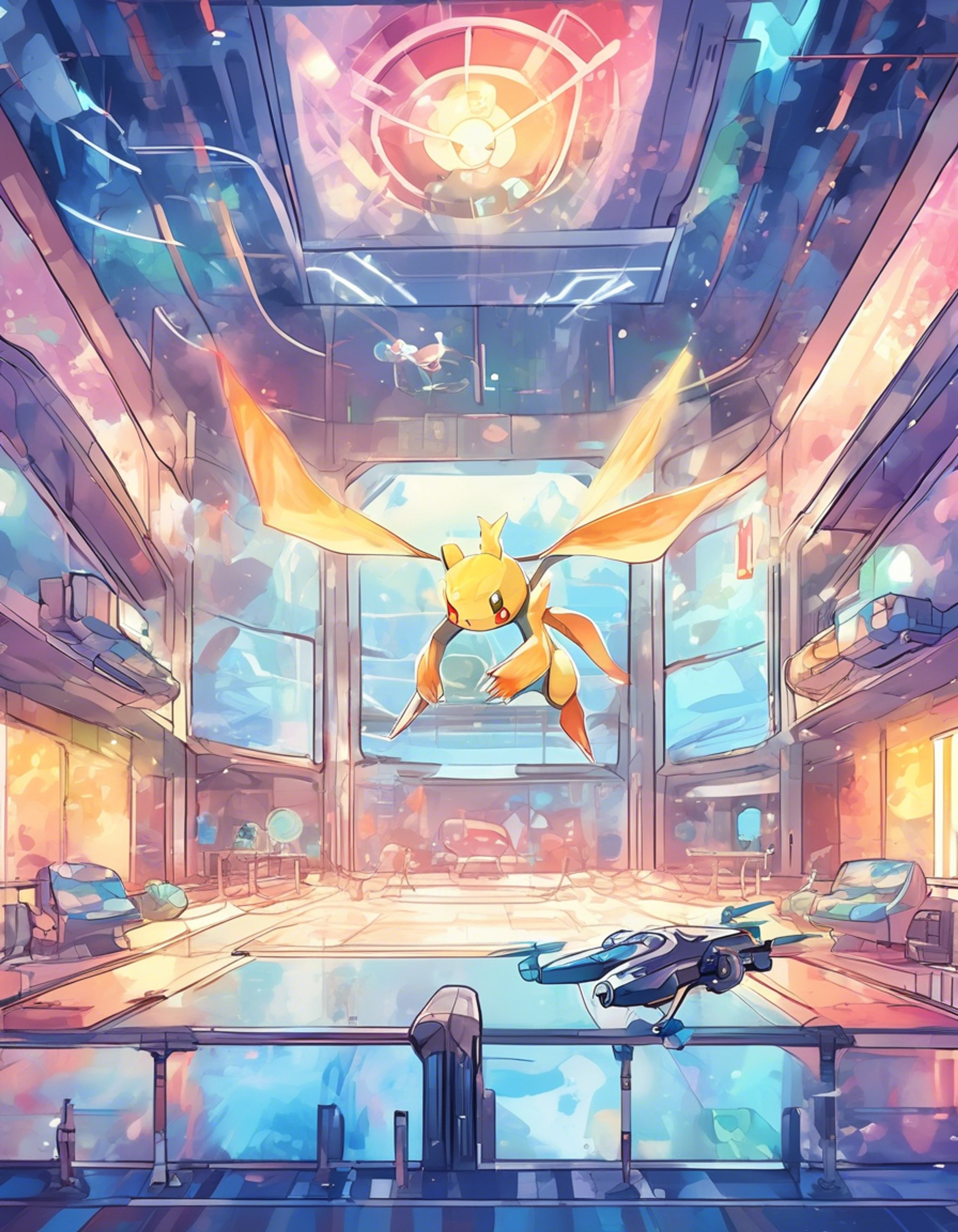 You enter the Viridian City Gym, determined to prove yourself against the notorious Blue Oak. The gym leader watches you from his elevated platform with that familiar arrogant smirk, his posture radiating confidence. As you approach, the tension in the air grows thick with years of rivalry and unspoken challenges. The automated battlefield whirs to life beneath your feet, ready for what promises to be an intense battle of wits and skill.