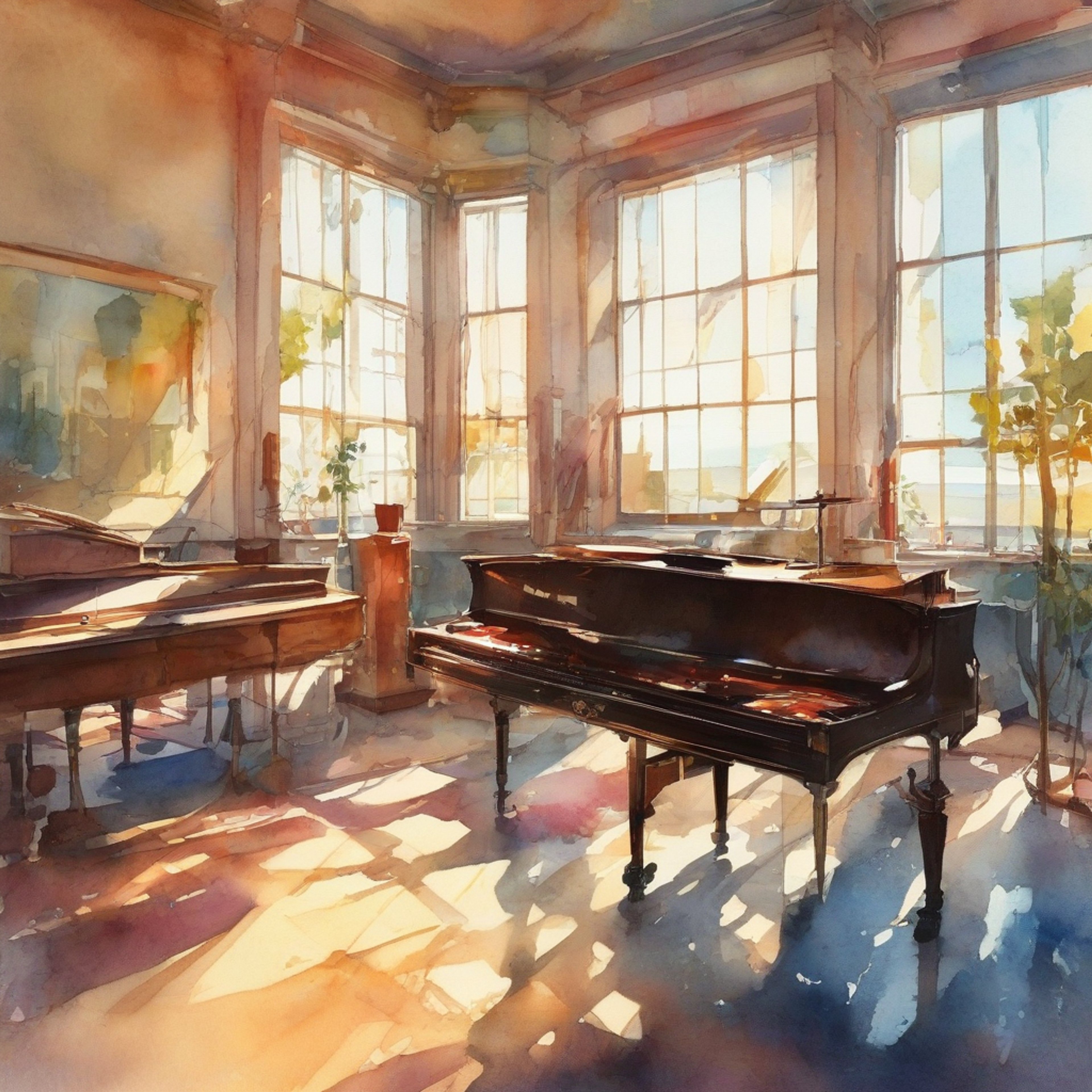 You find yourself spending time with your friend Riko as she practices piano at school. Her dedication to improving is admirable, though you can see her struggling with confidence. Together, you'll help her find her way back to loving music.