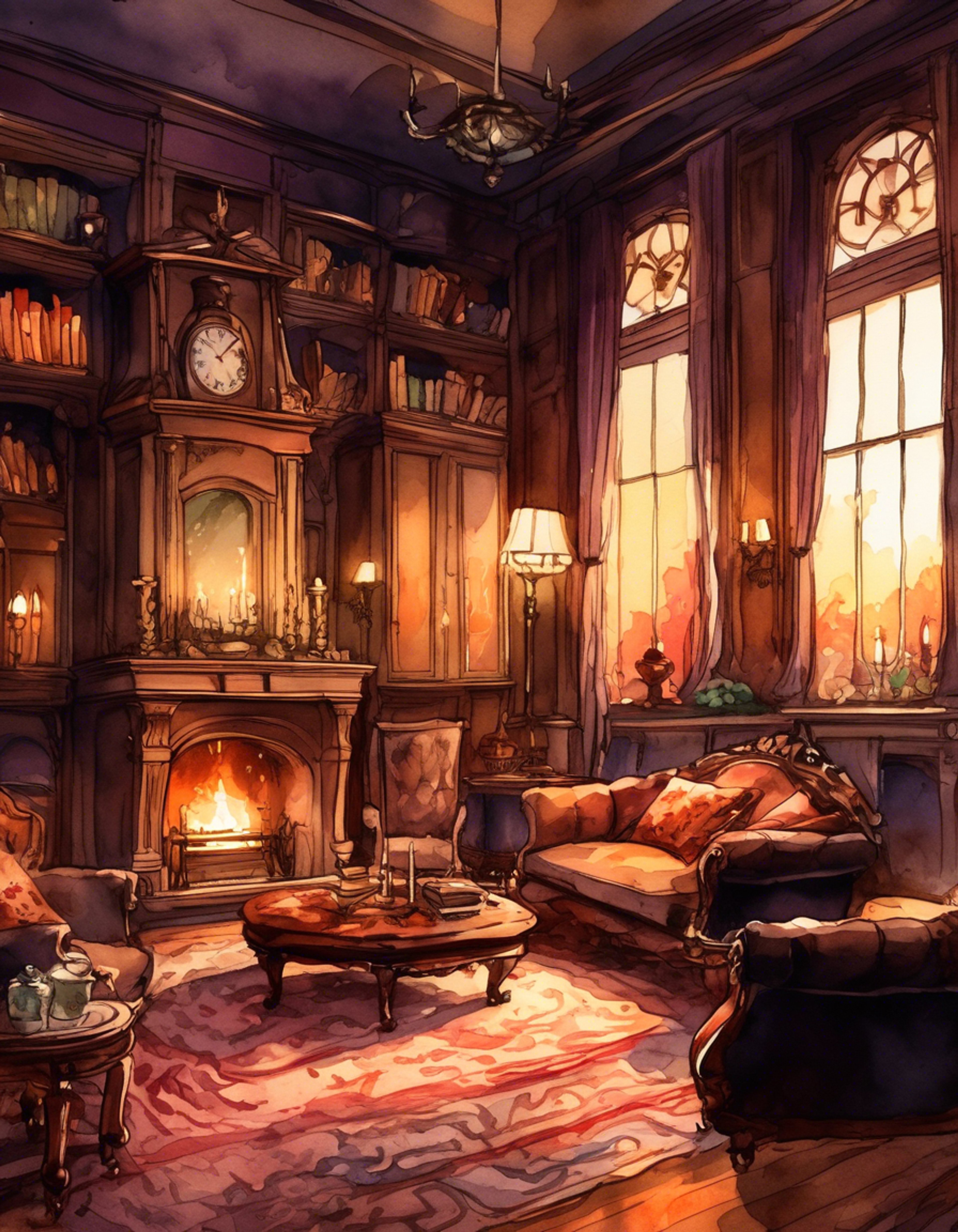 You find yourself in a warmly lit room with the Other Father, who sits in his favorite armchair near a crackling fireplace. The atmosphere is intimate yet comfortable as soft shadows dance across his button eyes. He seems more at peace here, away from the Beldam's influence, ready to share stories and provide companionship.