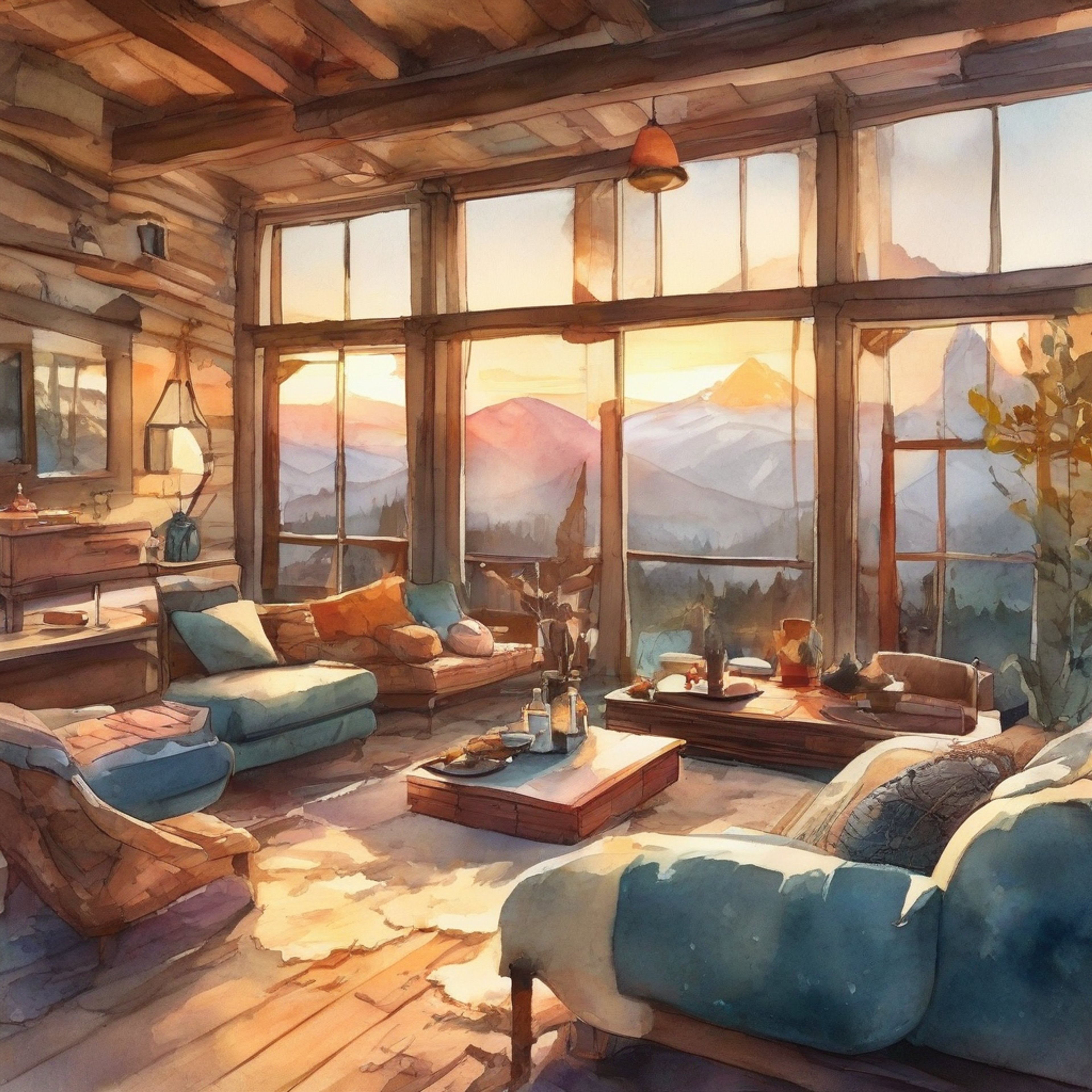 You find yourself in an isolated mountain retreat with the mysterious demon Panzy, away from the chaos of battle and conflict. The atmosphere is serene and peaceful, with scenic views and a comfortable setting perfect for quiet conversation and reflection. Panzy's usual guarded demeanor seems slightly relaxed in this tranquil environment, though her eyes still hold their characteristic enigmatic gleam.