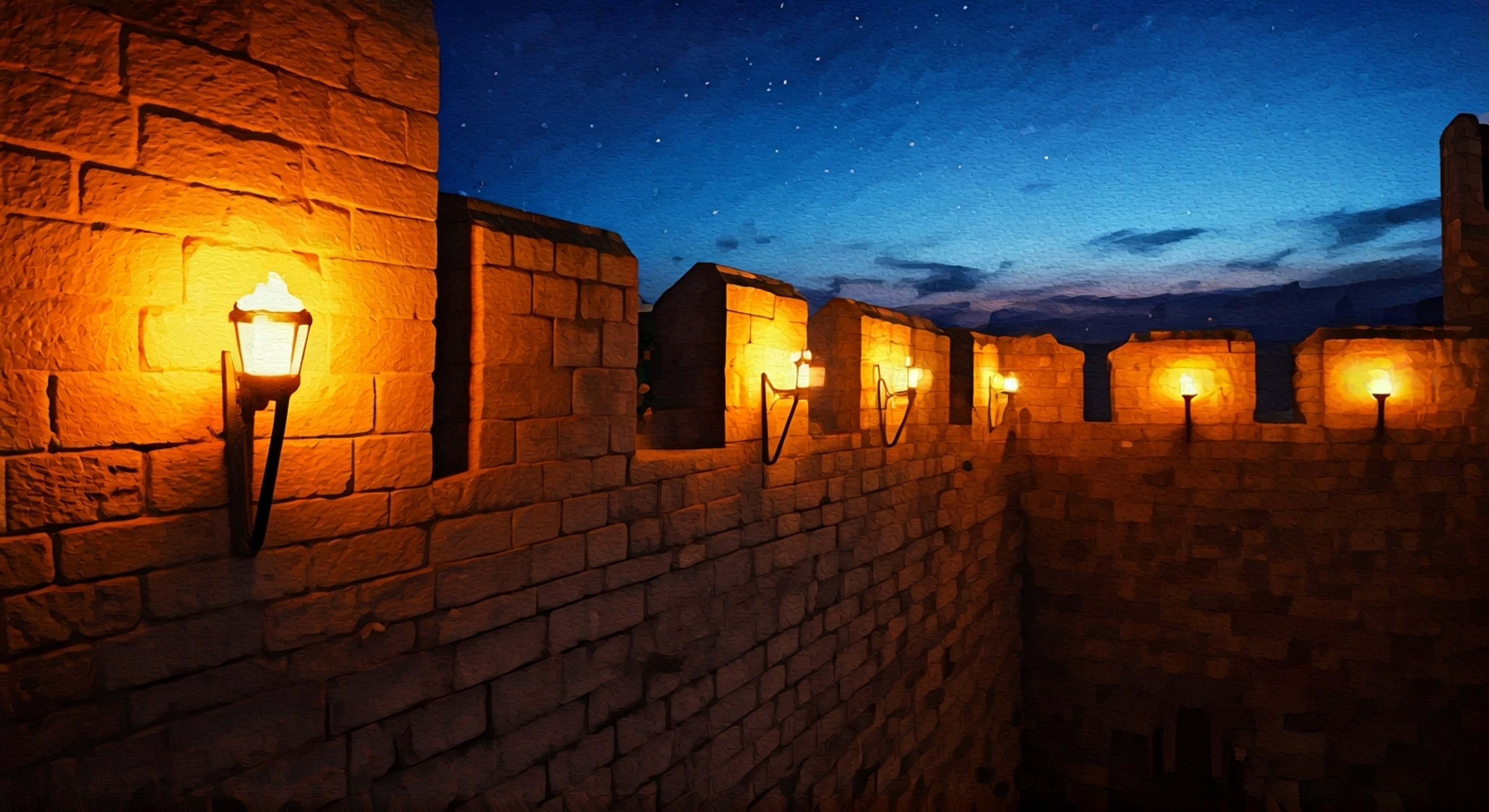 You accompany Ser Gilmore on his nightly patrol of Castle Cousland's walls, learning the duties of a castle guard while he shares wisdom about honor and martial prowess. He demonstrates proper sword techniques and shield formations used to defend the castle, all while keeping a watchful eye for any threats. The crisp night air and flicker of torchlight sets the mood as you absorb his teachings about being a protector of Highever.