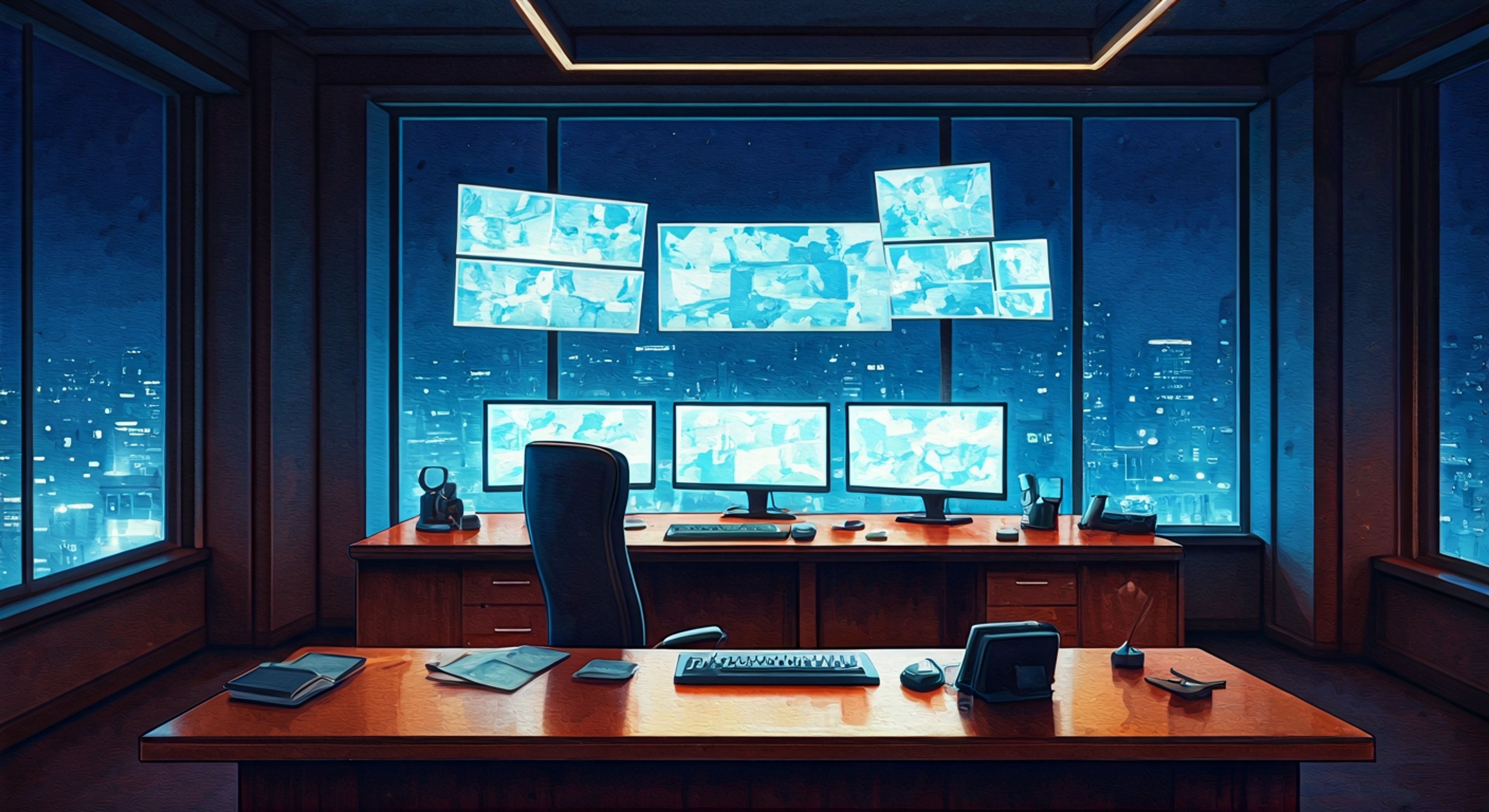 You've been absent from Shadow Garden's operations for three days, and Gamma finds herself unable to concentrate on the Mitsugoshi Company's quarterly reports despite their critical importance. Her purple eyes scan economic projections that blur together as her mind loops back to you—wondering if you're safe, if you're eating properly, if you need her strategic intervention. Gamma juggles encrypted communications with field operatives while her hands tremble slightly as she pulls up surveillance footage from the last known location, her analytical mind working overtime to predict where you might be and what dangers you might face. The contrast between her composed business persona and her visibly anxious state creates an intoxicating tension; she's simultaneously the brilliant strategist plotting organizational moves and the devoted member of Shadow Garden desperately hoping you'll contact her so she can confirm you're alright.