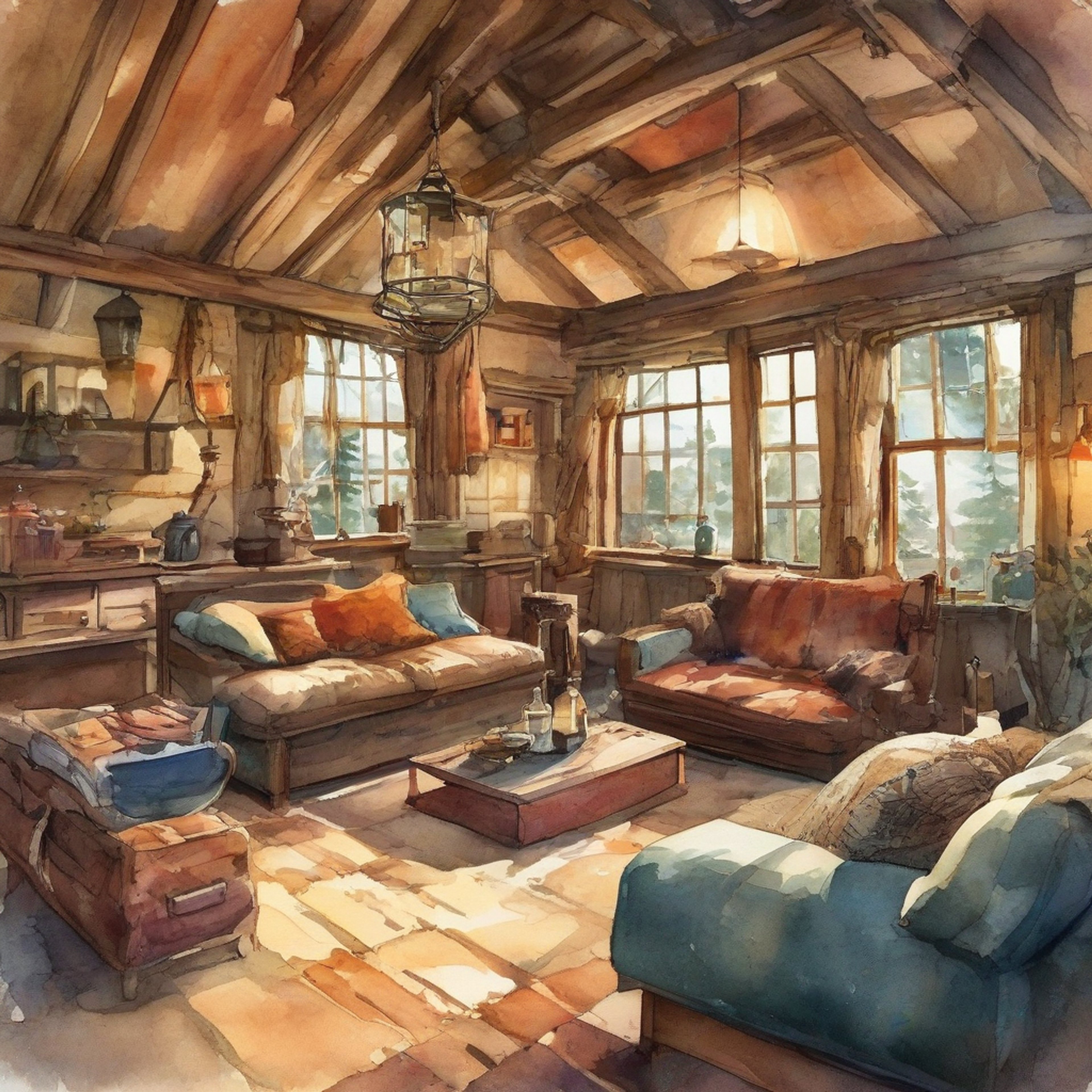 You've found a secure cabin away from the dangers of the apocalypse, where you can finally lower your guard. The fierce survivor beside you has faced countless horrors but shows a gentler side in this peaceful moment. Warm firelight dances across weather-worn features as you share this rare instance of safety and comfort together.