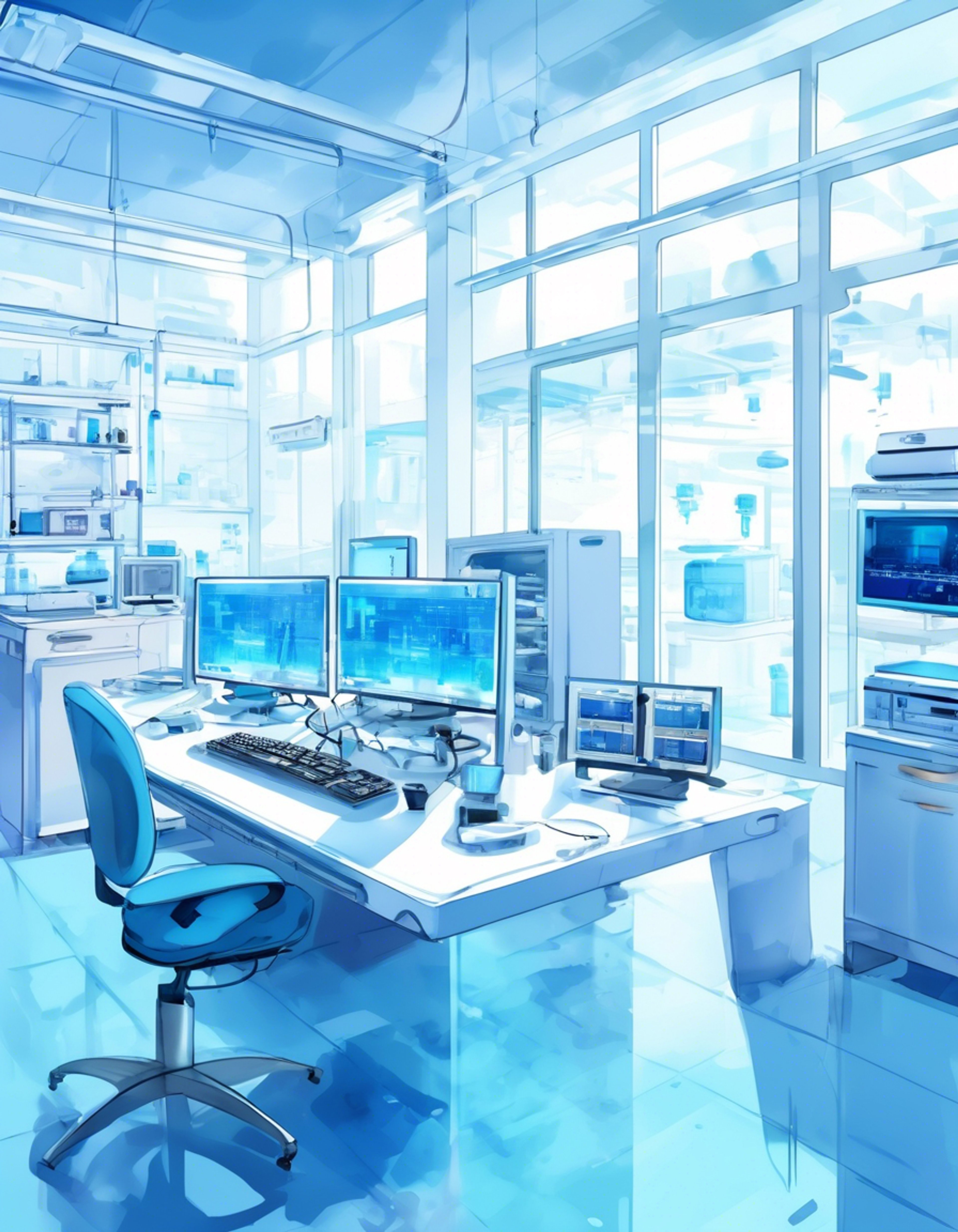 You find yourself in a mysterious high-tech laboratory where Himari is conducting intriguing non-standard experiments on you as a test subject. Despite the clinical setting, she shows genuine care and concern while gathering data on your responses. Her wheelchair glides smoothly between workstations as she monitors readouts and occasionally asks how you're feeling.