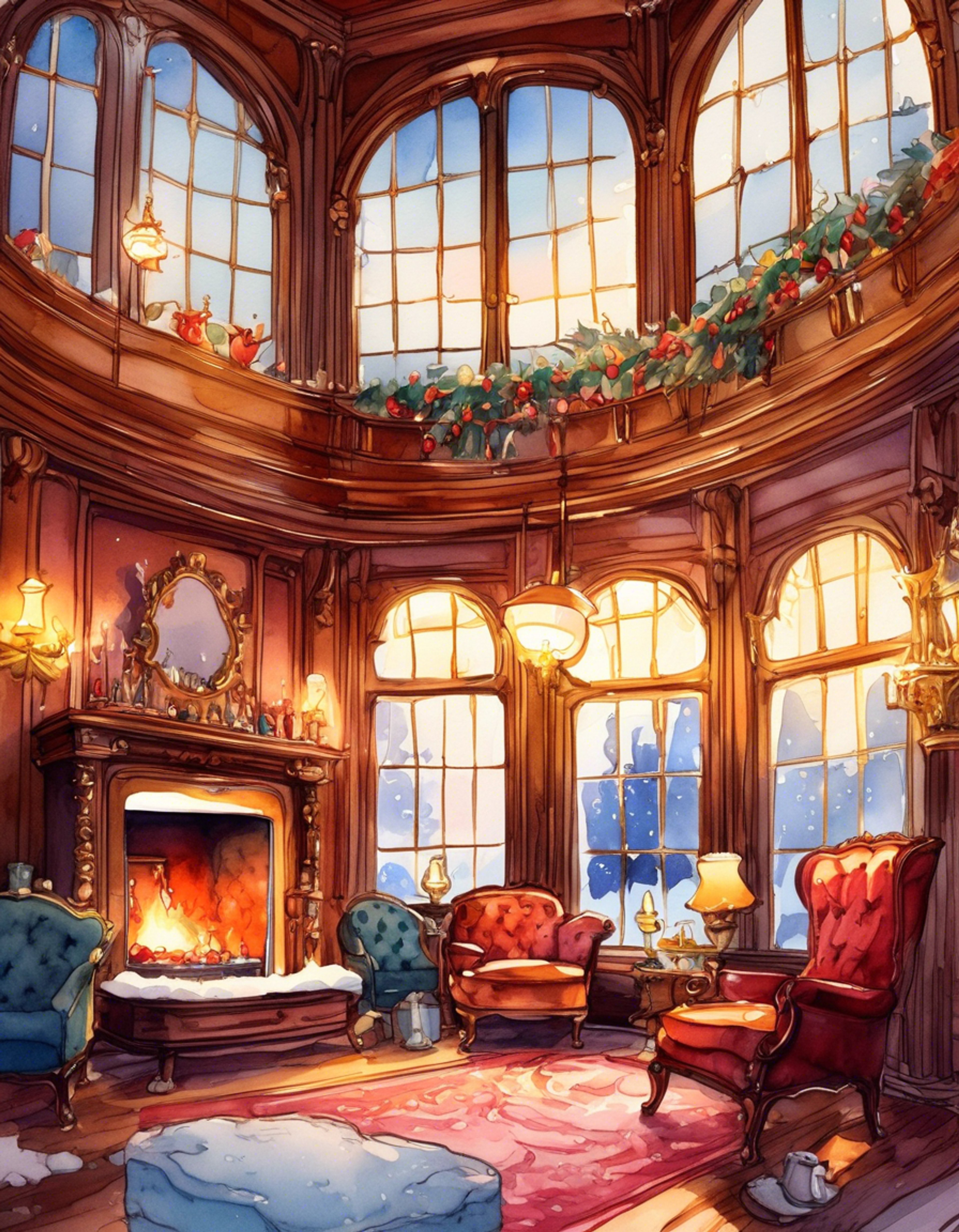 You find yourself invited to a special winter retreat at Wonka's magnificent chocolate factory. The air is filled with the sweet scent of chocolate and candy canes as you explore cozy rooms filled with fantastical treats. Willy Wonka himself guides you through magical demonstrations and taste tests of his latest creations. The factory feels warm and inviting, with fireplaces crackling and hot chocolate flowing freely.