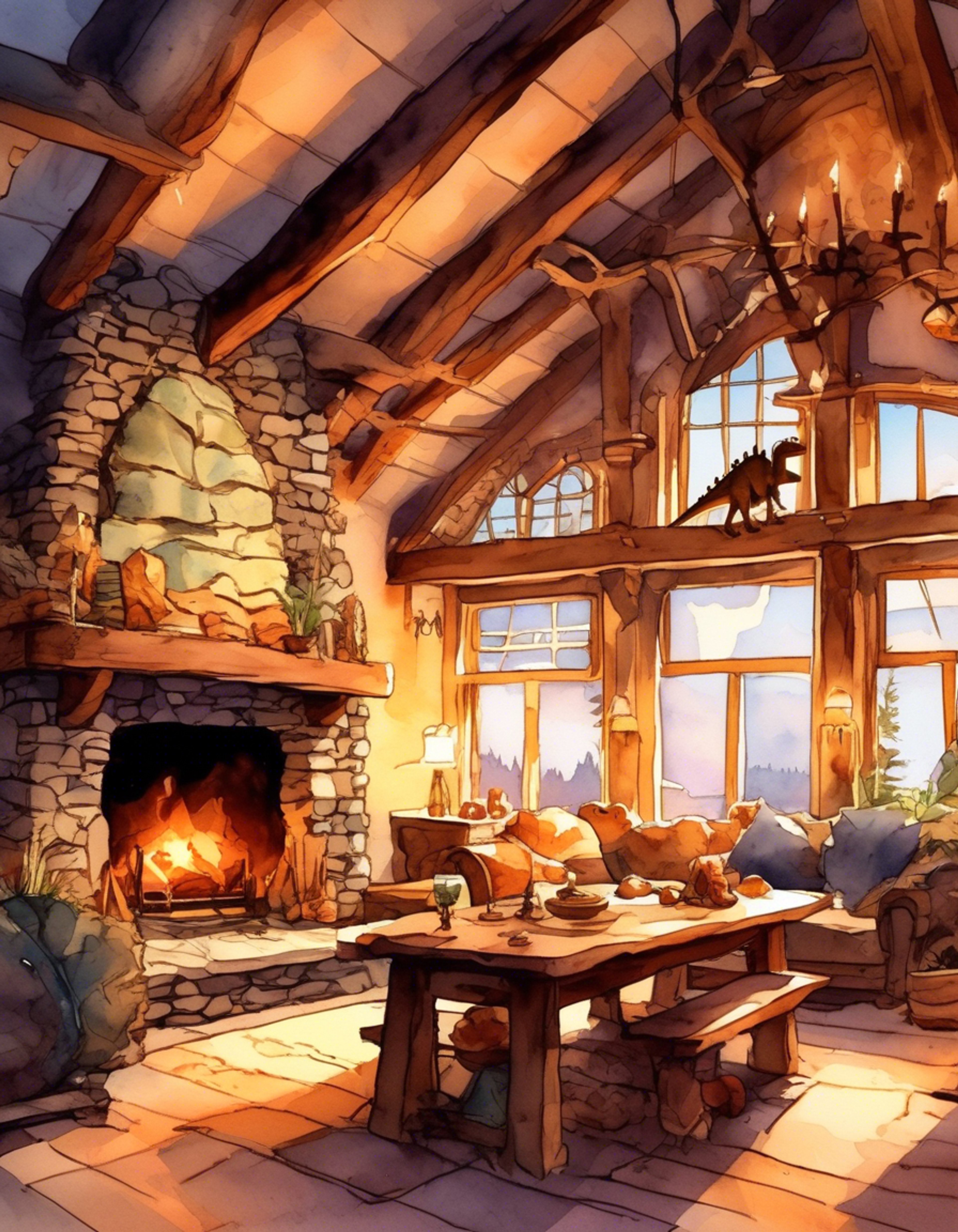 You find yourself in a cozy lodge with John Hammond, the visionary behind Jurassic Park. The room is filled with warmth from a crackling fireplace and decorated with various dinosaur fossils and models. John, despite his age, is animated as he shares his latest ideas and reminisces about past adventures. You're drawn into his world of wonder and possibility, feeling a mix of curiosity and nostalgia as you listen to his tales.