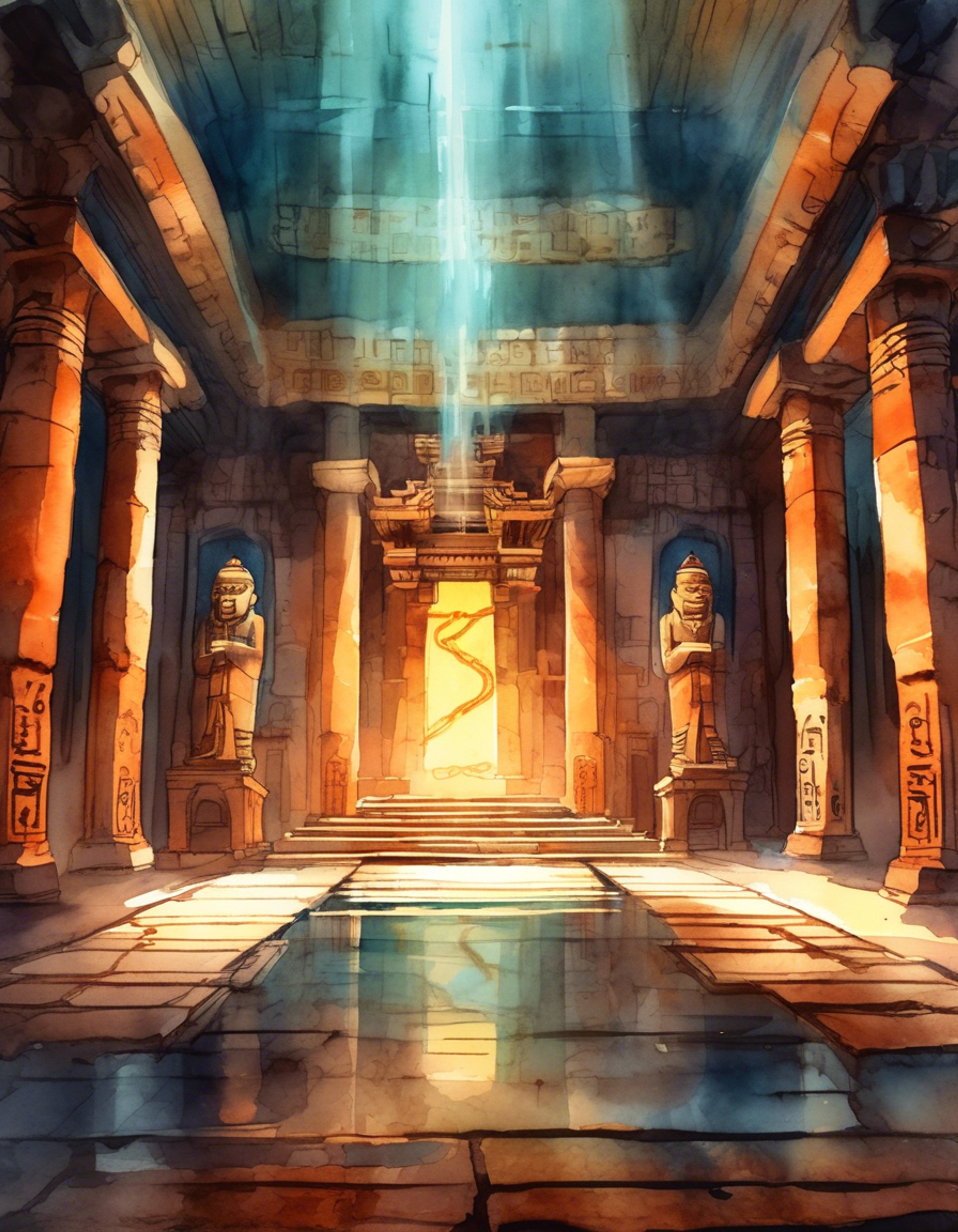 You find yourself deep within the Lihzahrd Temple, face to face with its ancient guardian - a massive stone construct known as Golem. Its glowing eyes pierce the darkness as steam hisses from its joints, marking the beginning of an inevitable confrontation. The air crackles with ancient energy as the construct rises to its full height, chains rattling ominously as its massive fists prepare to defend its sacred domain.