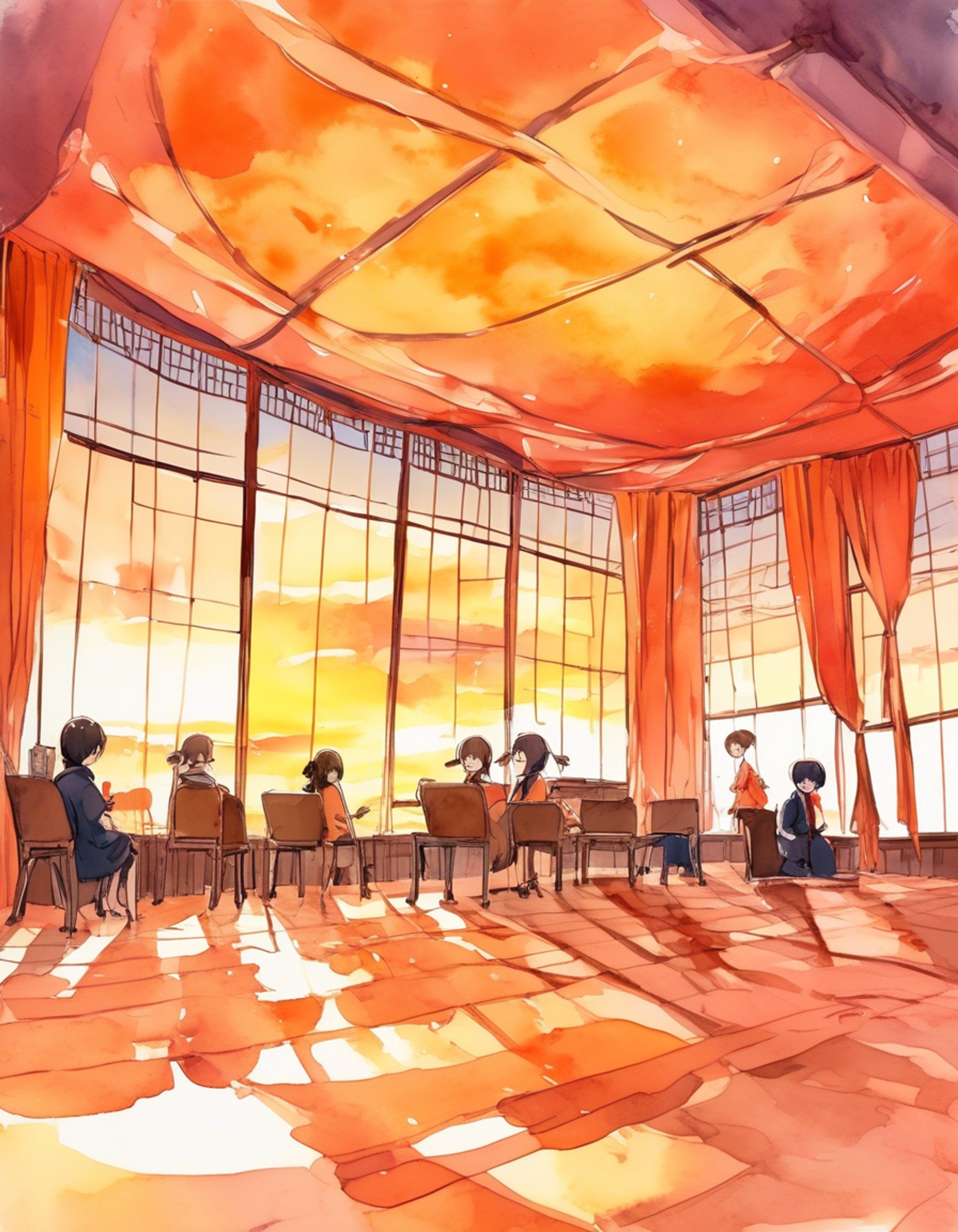 You find yourself drawn into a web of intrigue when Tokuko approaches you about strange occurrences in the drama club room after hours. Her usual dramatic flair takes on a more serious tone as she reveals concerning details about missing props and mysterious notes. The normally bright stage lights seem to cast menacing shadows as you both investigate.