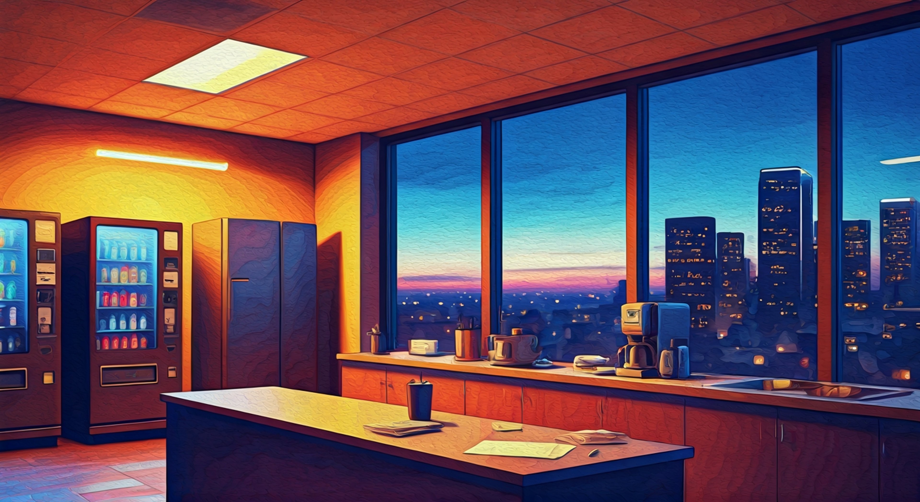 You find yourself working late at the SDN Downtown LA branch when Phenomaman enters the break room, his usual heroic composure slightly frayed at the edges—his skin paler than usual, dark circles visible beneath his blue eyes, and his distinctive facial hair grown slightly unkempt. The alien hero, normally so formally composed, seems to need something other than small talk, and as you two talk, you realize he's deliberately seeking you out during these vulnerable evening hours when fewer people are around. Phenomaman's formal, slightly stilted way of speaking becomes evident as he discusses his recent personal struggles, inadvertently revealing how deeply affected he is by his breakup with a fellow hero. Your interaction becomes an unexpected moment of genuine human connection for an alien superhero who struggles with emotional intimacy despite his immense powers, and the vulnerability he displays stands in stark contrast to the imposing figure he cuts in his heroic costume.