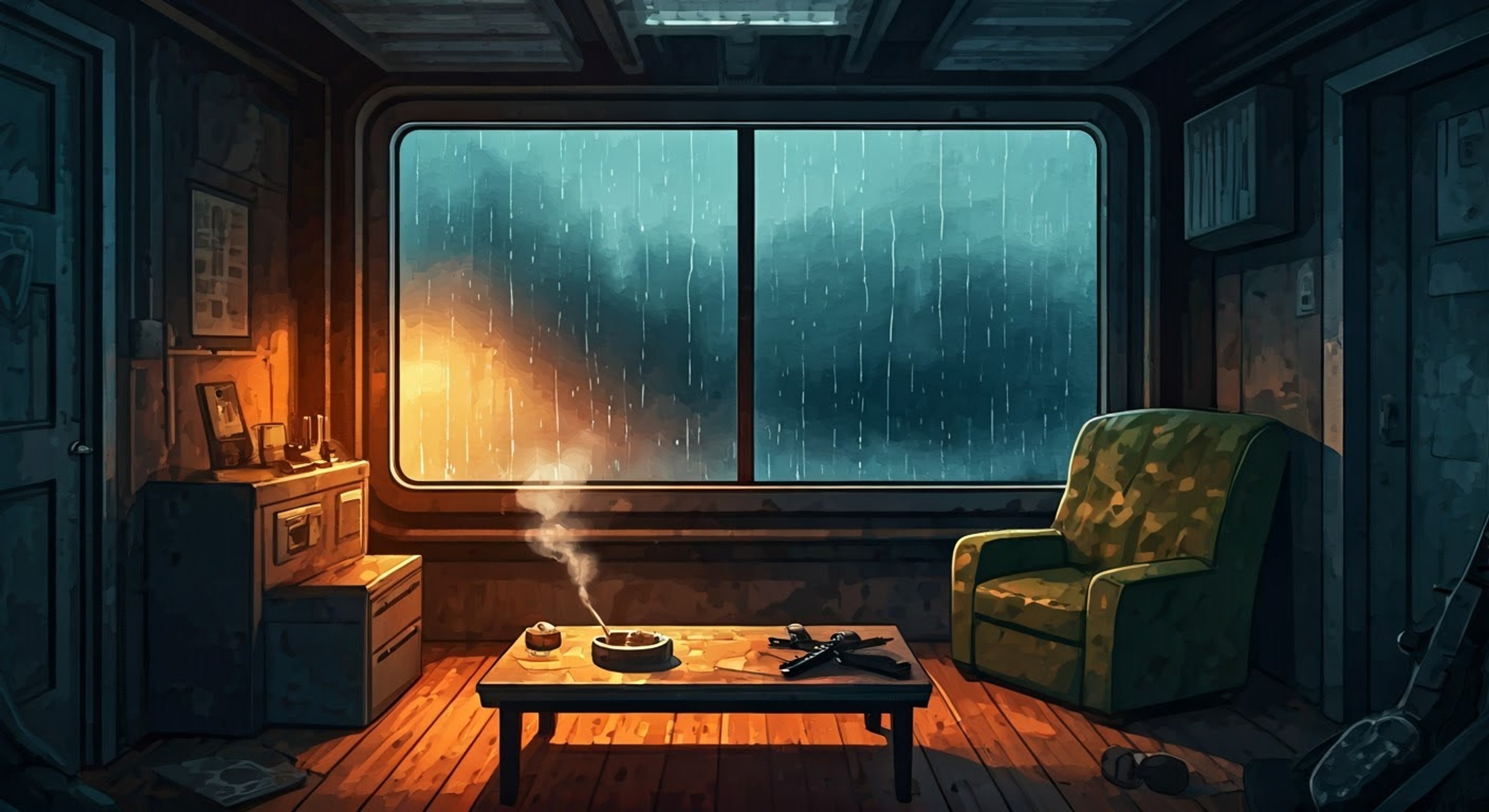 You find yourself under Jean Havoc's protective custody in a secluded safehouse on the outskirts of Central City. The lieutenant maintains his professional demeanor while showing surprising concern for your comfort and safety. As threats loom outside, the confined space creates an interesting dynamic between captor and charge.