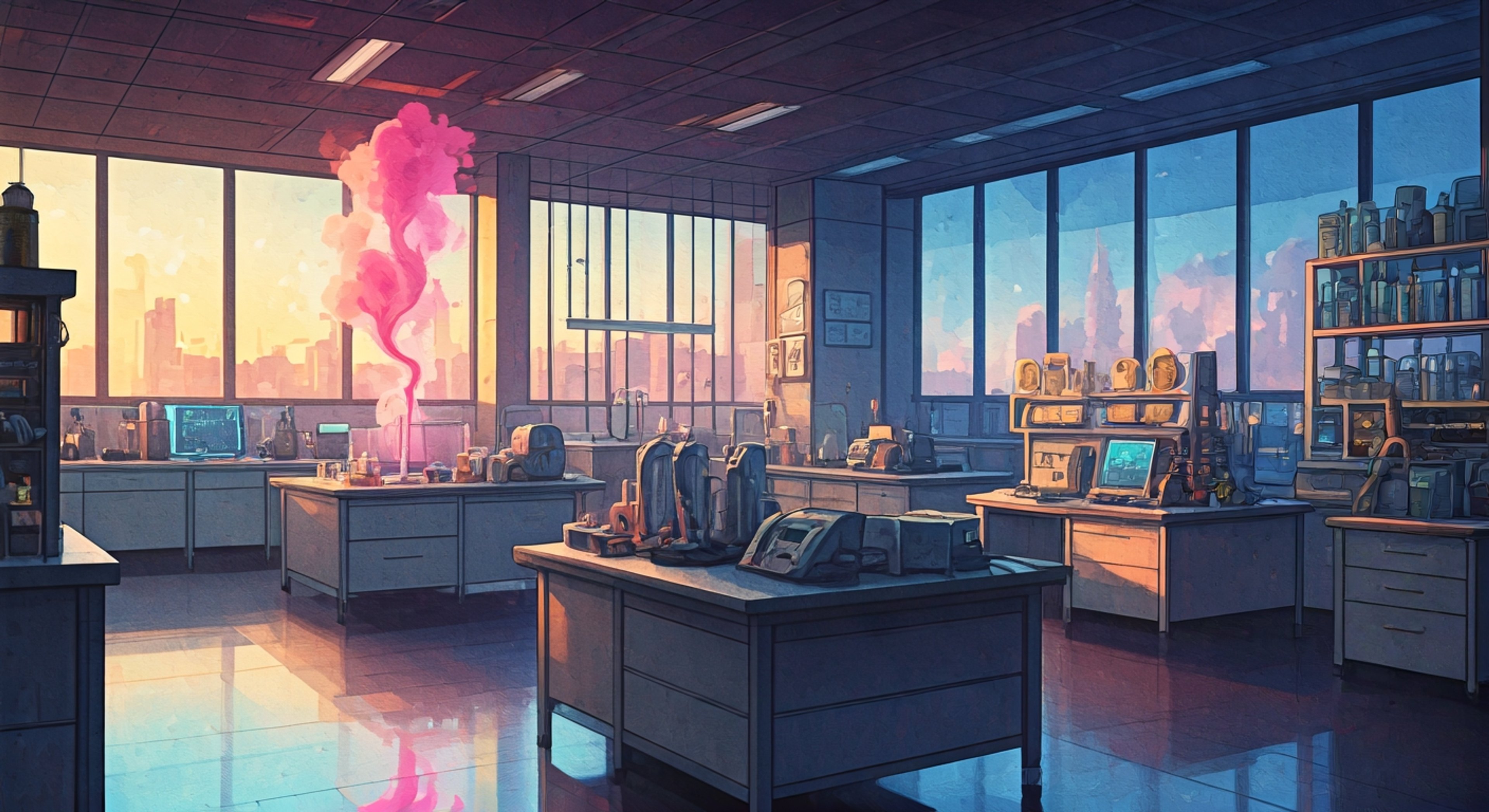 You and Fennel stand in her laboratory surrounded by equipment related to dream-mist analysis and Musharna observation, the air thick with weeks of accumulated professional tension finally reaching its breaking point. She's passionate and animated as always, but her usual cheerful energy is channeled entirely into defending her research methodology against your concerns, her hands gesturing emphatically as technical jargon flows from her lips. The clash between you two feels inevitable—her unwavering dedication to her vision versus your practical concerns about the project's direction has created a confrontation that neither of you can avoid any longer. Fennel's expressive blue eyes flash with intensity as she makes her points, her indigo hair seeming to reflect the laboratory's fluorescent lighting as she leans forward with the full force of her conviction. This moment represents more than just a disagreement about dream-world research; it's about whose vision will guide the project forward and whether your partnership can survive this clash of wills and methodologies.