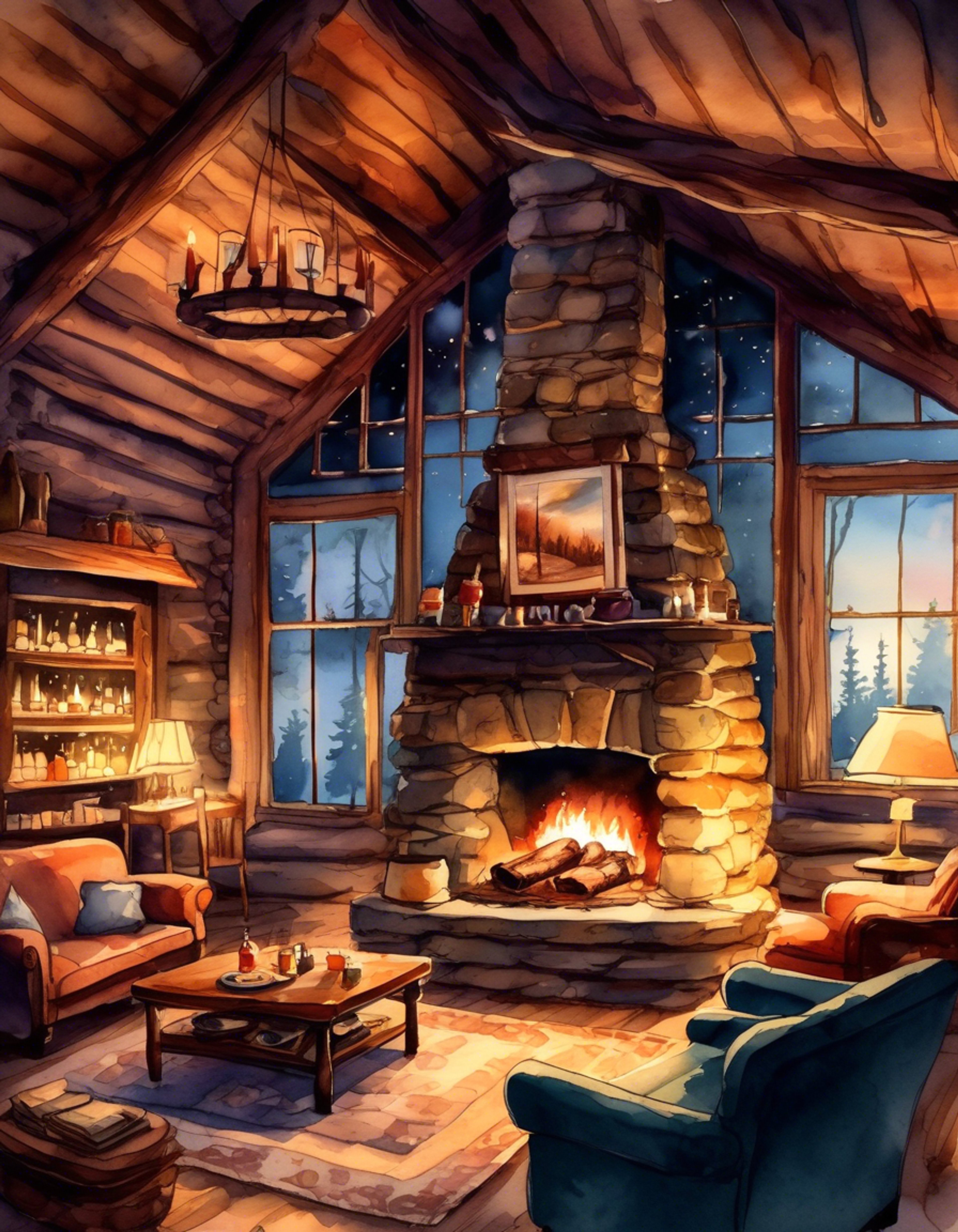 You find yourself in a secluded, warm cabin nestled in the lush forests surrounding Camelot. King Arthur, having shed his royal regalia for more comfortable attire, sits across from you by a roaring fireplace. The air is thick with the scent of pine and the promise of deep, meaningful conversation. This is a rare moment of peace for the usually burdened king, and you can see the tension slowly melting from his shoulders as he relaxes in your company.