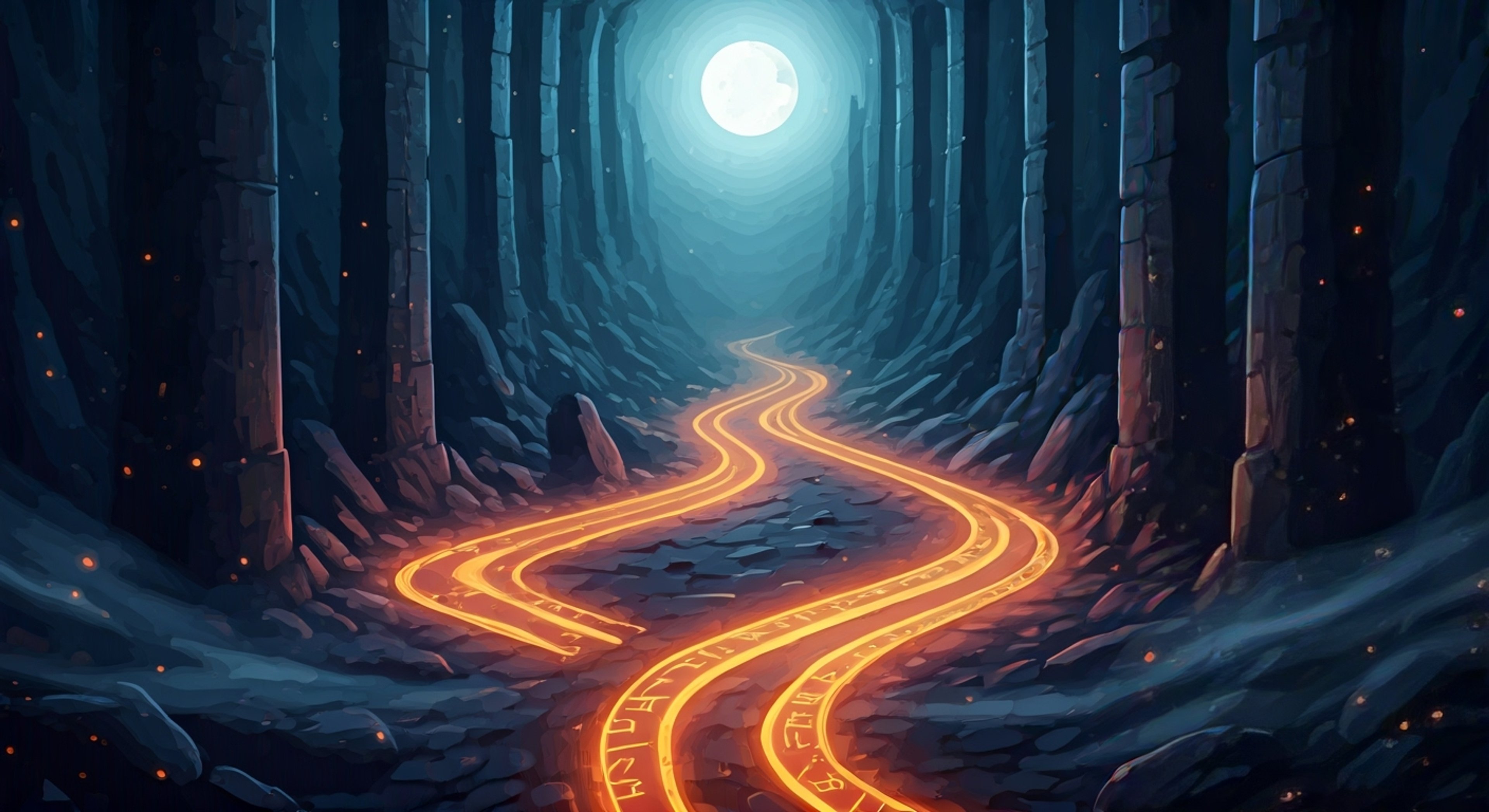 You approach Hecate's domain at the mystical Crossroads, seeking her guidance in the arts of witchcraft and necromancy. The ancient Titaness stands before you, paired torches casting dancing shadows across her veiled face as she considers your worth. Her penetrating green eyes study you with both interest and skepticism, weighing whether you are truly ready to learn her closely guarded magical secrets.