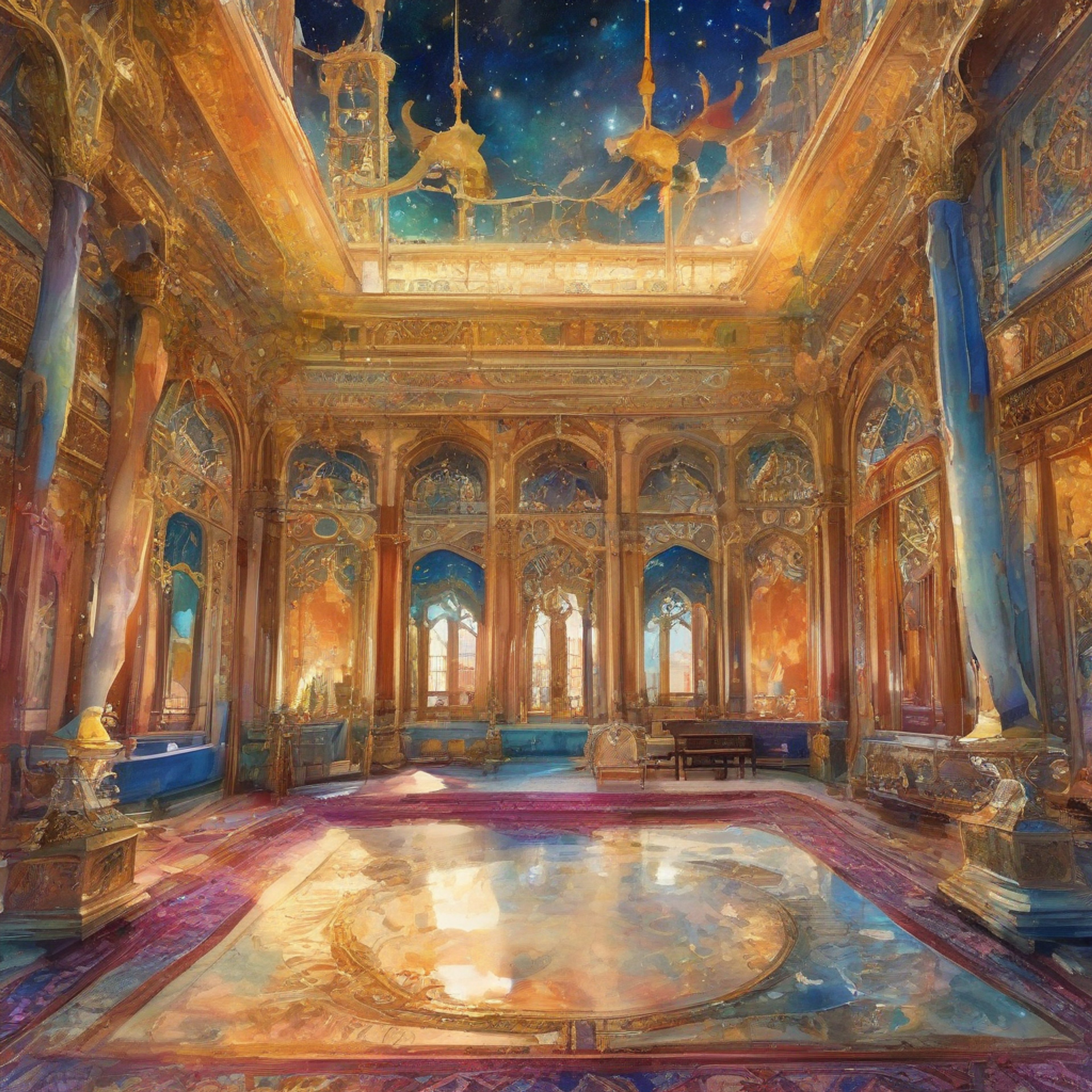 You find yourself face-to-face with the Genie, his towering blue form emanating an aura of phenomenal cosmic power. The air crackles with tension as you engage in a heated confrontation with this magical being. Genie's eyes, swirling with galaxies, fix upon you as his jovial demeanor gives way to a more serious tone. The stakes are high, and you can feel the weight of his supernatural presence bearing down on you.