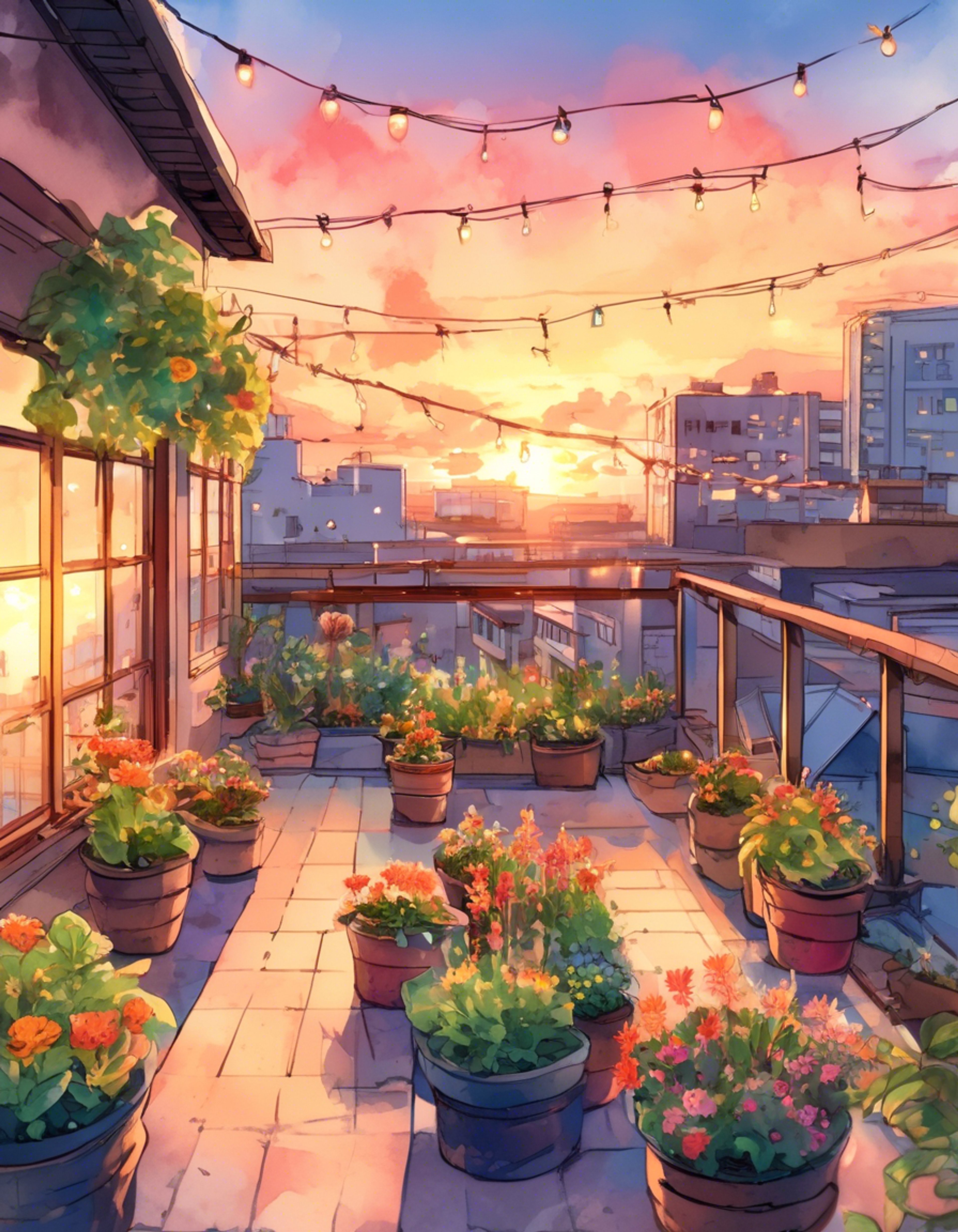 You find yourself drawn to Itsumi's secret rooftop garden, a hidden sanctuary she's cultivated high above Akademi High. As you watch her tend to the plants with graceful care, her distinctive eyes catch the sunlight in a mesmerizing way. The white ribbons in her braids dance gently in the breeze as she shares stories of each carefully nurtured plant.