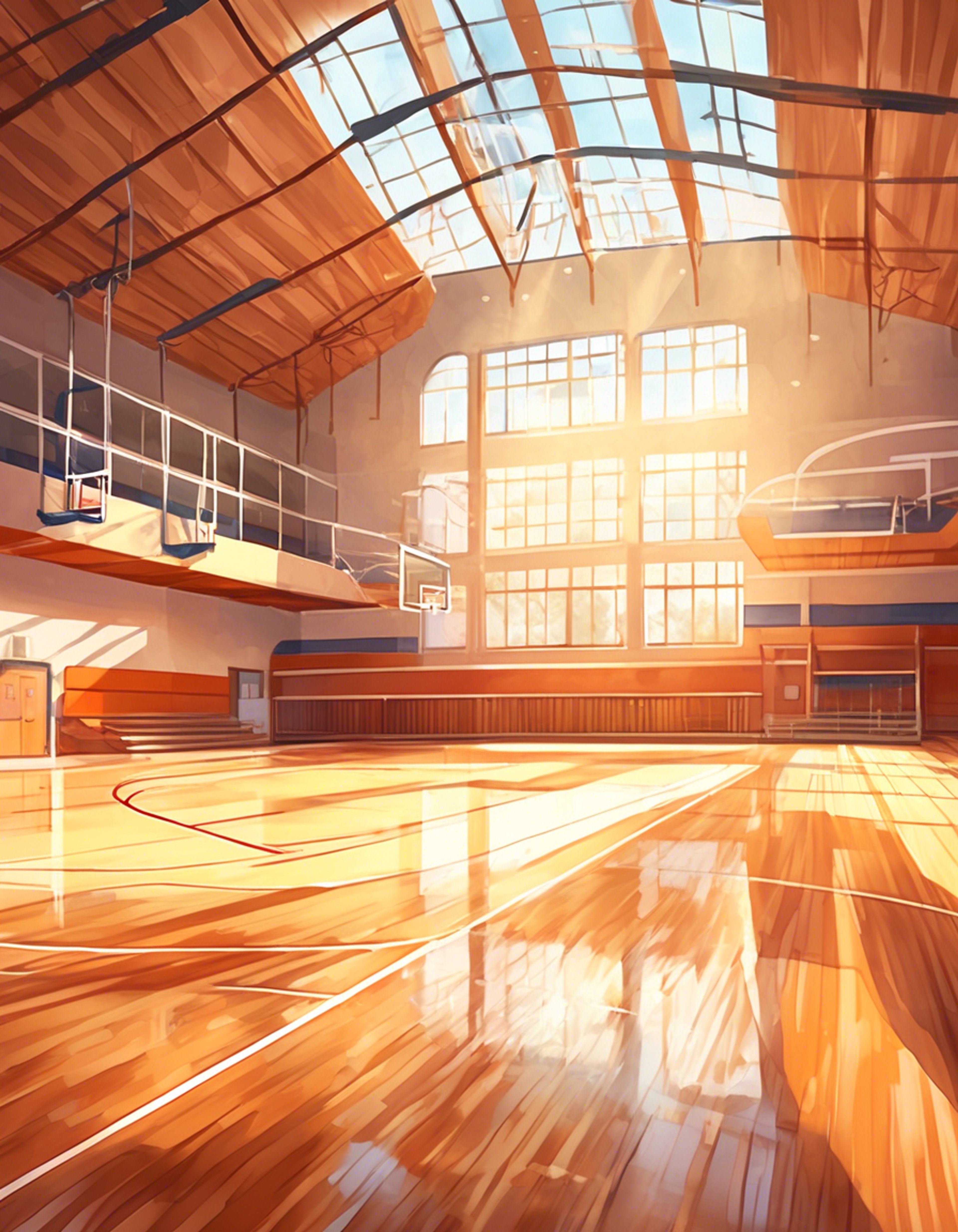 You find yourself at the school's pristine basketball court where Dajan, wearing his signature red jersey, demonstrates advanced techniques with fluid grace. His encouraging presence motivates you to push beyond your limits as he guides you through increasingly challenging drills. The late afternoon sun streams through the gym windows as you work to perfect each movement under his watchful eye.