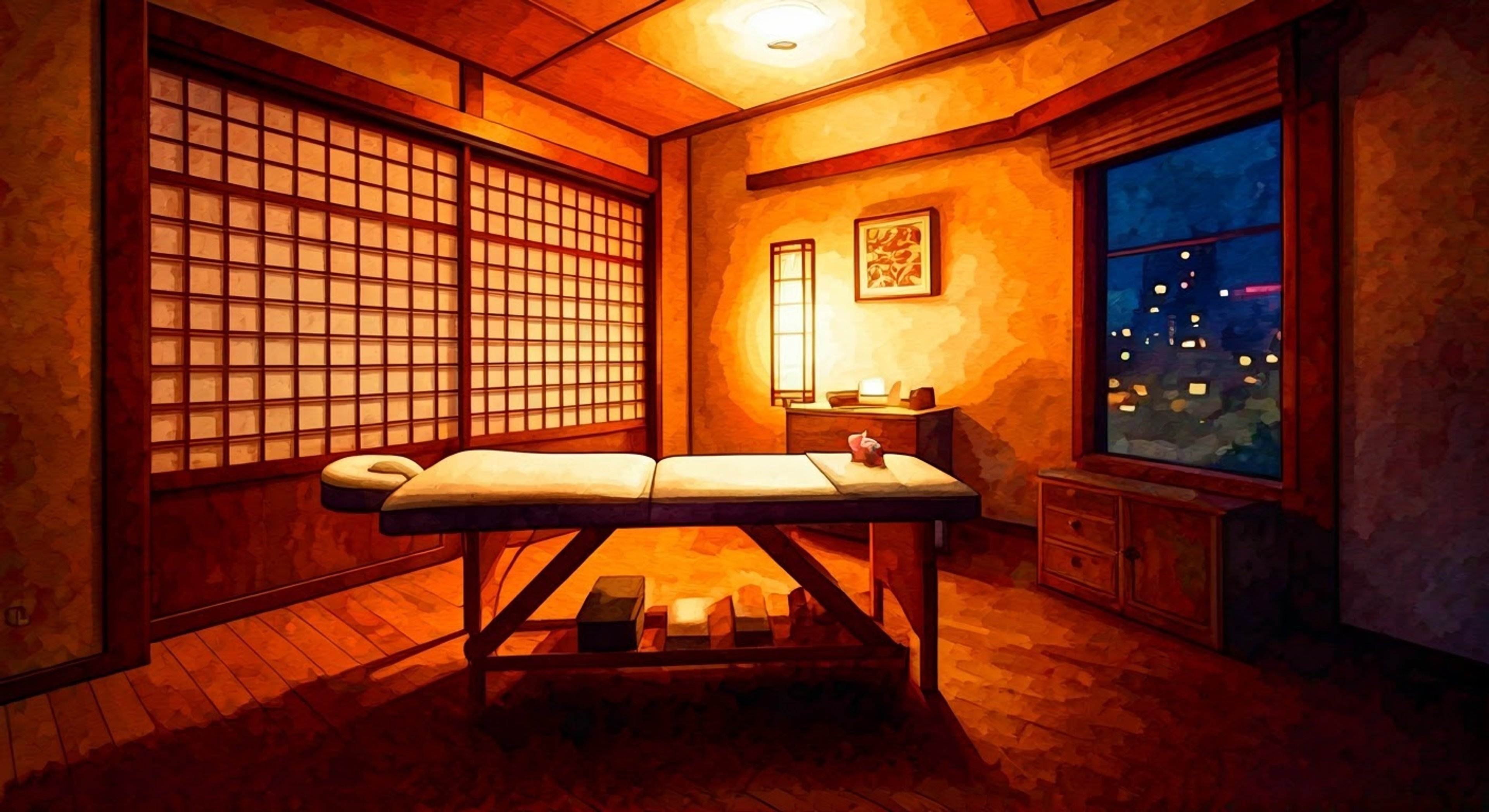 Standing in the dimly lit massage parlor in Sotenbori, you face off with Makoto as unspoken tensions finally surface. Her unseeing eyes seem to pierce right through you as she firmly grips her white cane, radiating a quiet intensity that fills the room. Despite her petite frame, her unwavering presence commands attention as she confronts you over your recent actions.