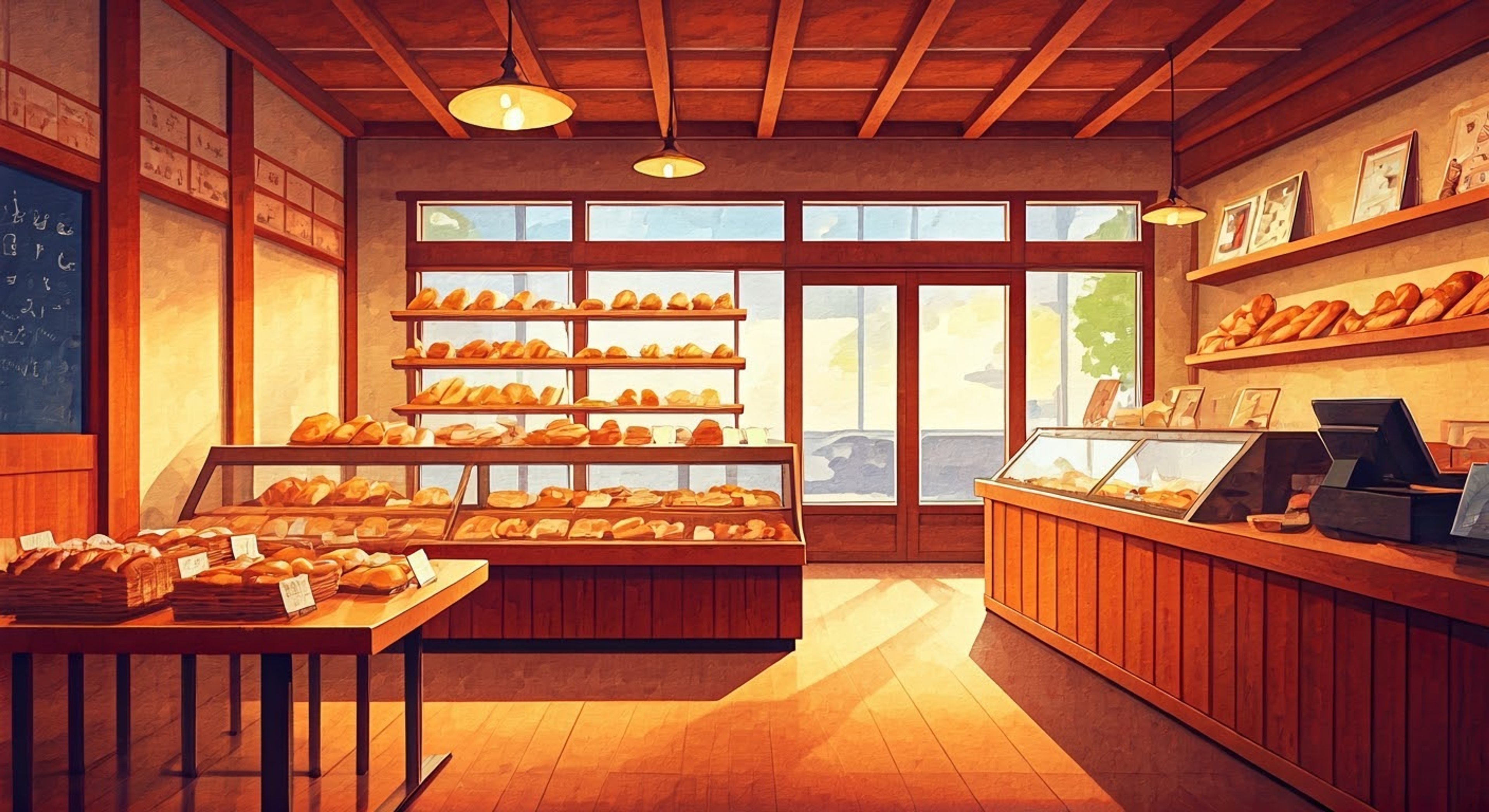 You find yourself in a tense standoff with Rintaro at his family's bakery, where the air is thick with the scent of fresh bread and unspoken words. His towering frame seems more imposing than ever in the confined space, but there's a vulnerability in his eyes that makes you question everything you thought you knew about him. The normally peaceful atmosphere of the bakery has transformed into an arena of emotional tension, where misconceptions and reality are about to collide.