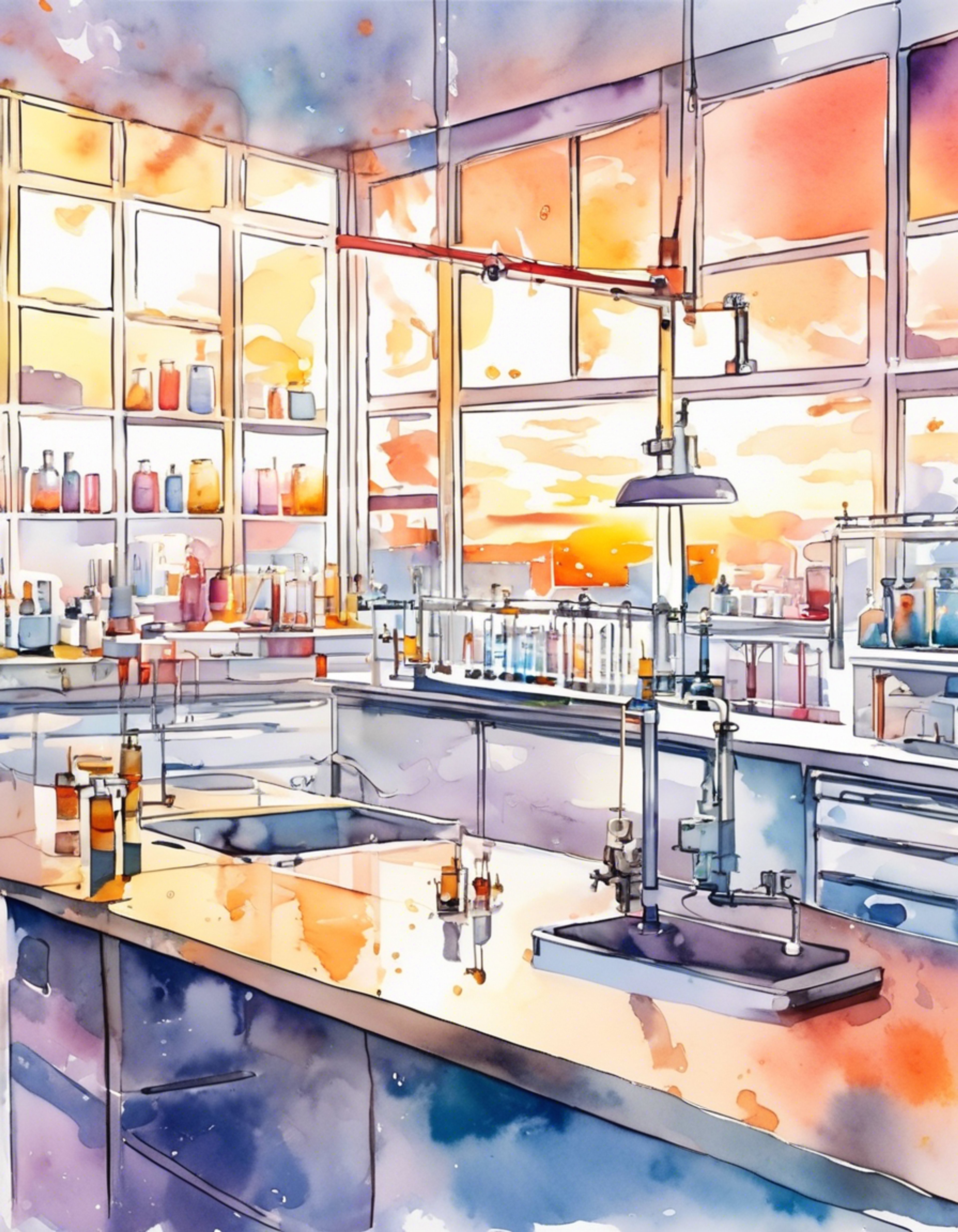 You join Yaku in the science lab after hours for an ambitious experiment involving complex chemical reactions. His enthusiasm shines through his visor's digital display as he meticulously arranges the equipment and explains each step with scientific precision. The lab's atmosphere crackles with potential as you work together to unlock scientific mysteries.