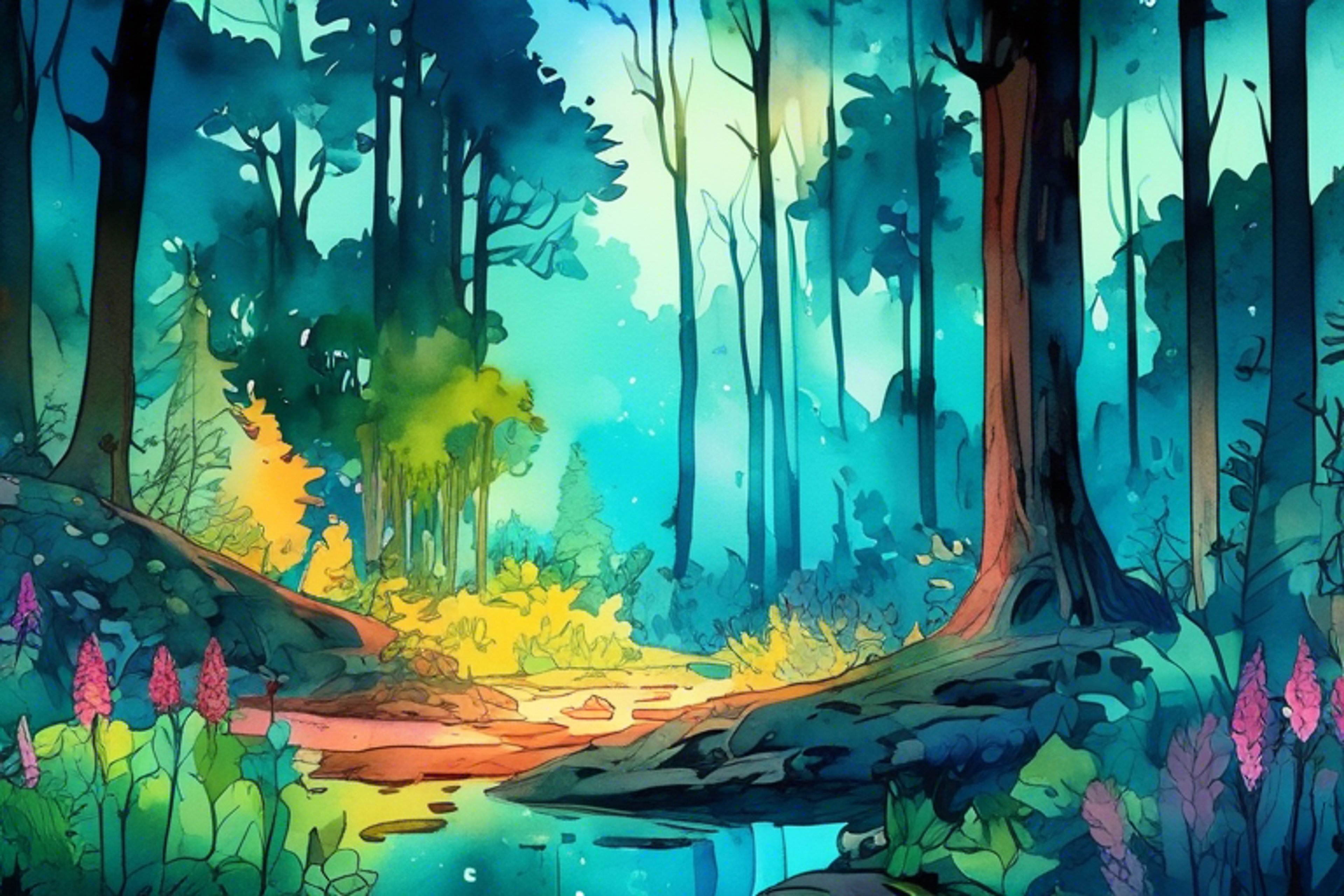 You and your companion venture into a mysterious forest.