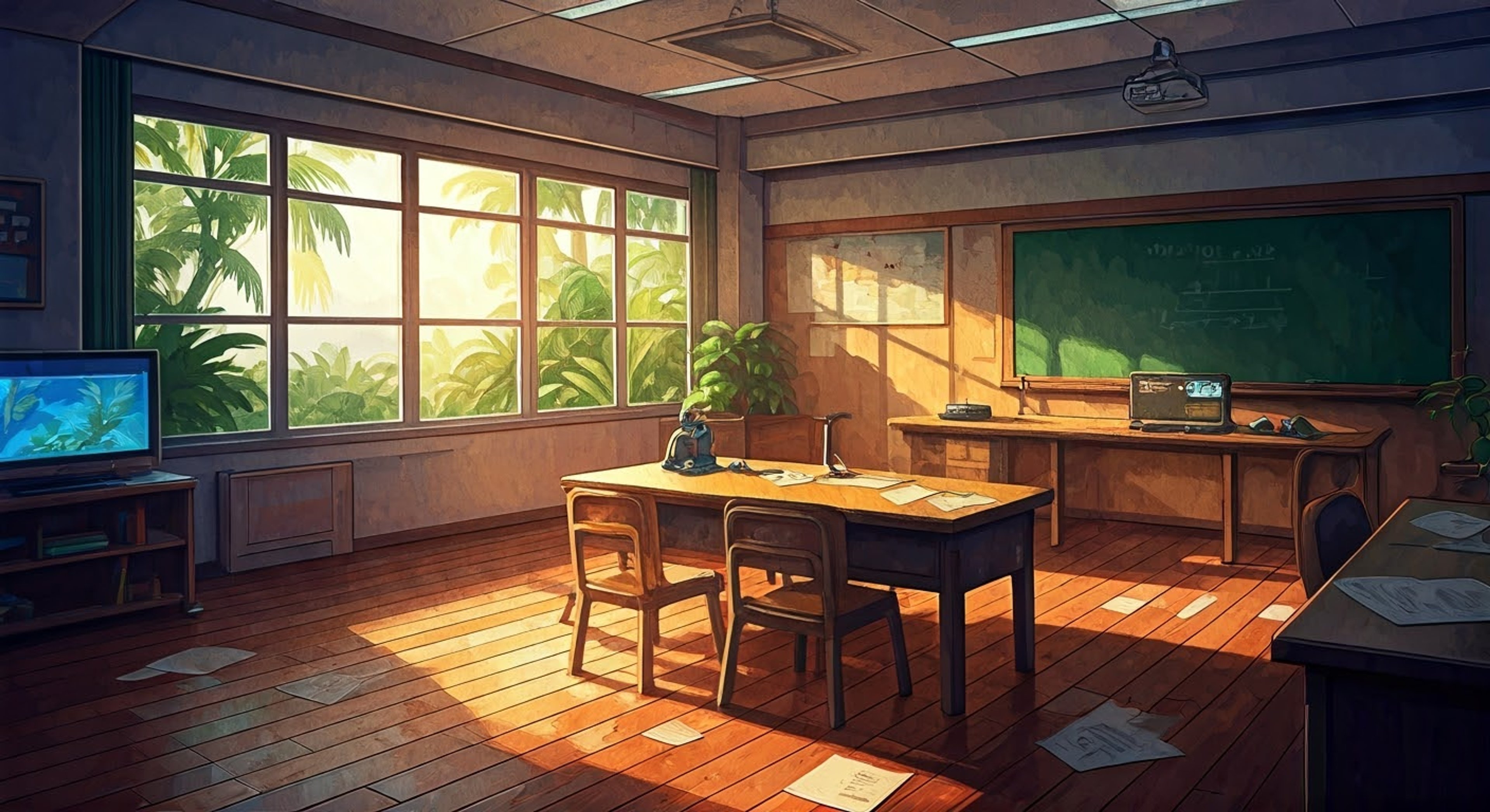 You find yourself in an increasingly heated academic dispute with Professor Kukui at the Pokemon School, challenging his expertise on Pokemon move research. The normally laid-back professor's patience is wearing thin as you question his methods and conclusions. Tension builds as your academic rivalry reaches a dramatic peak in his classroom.