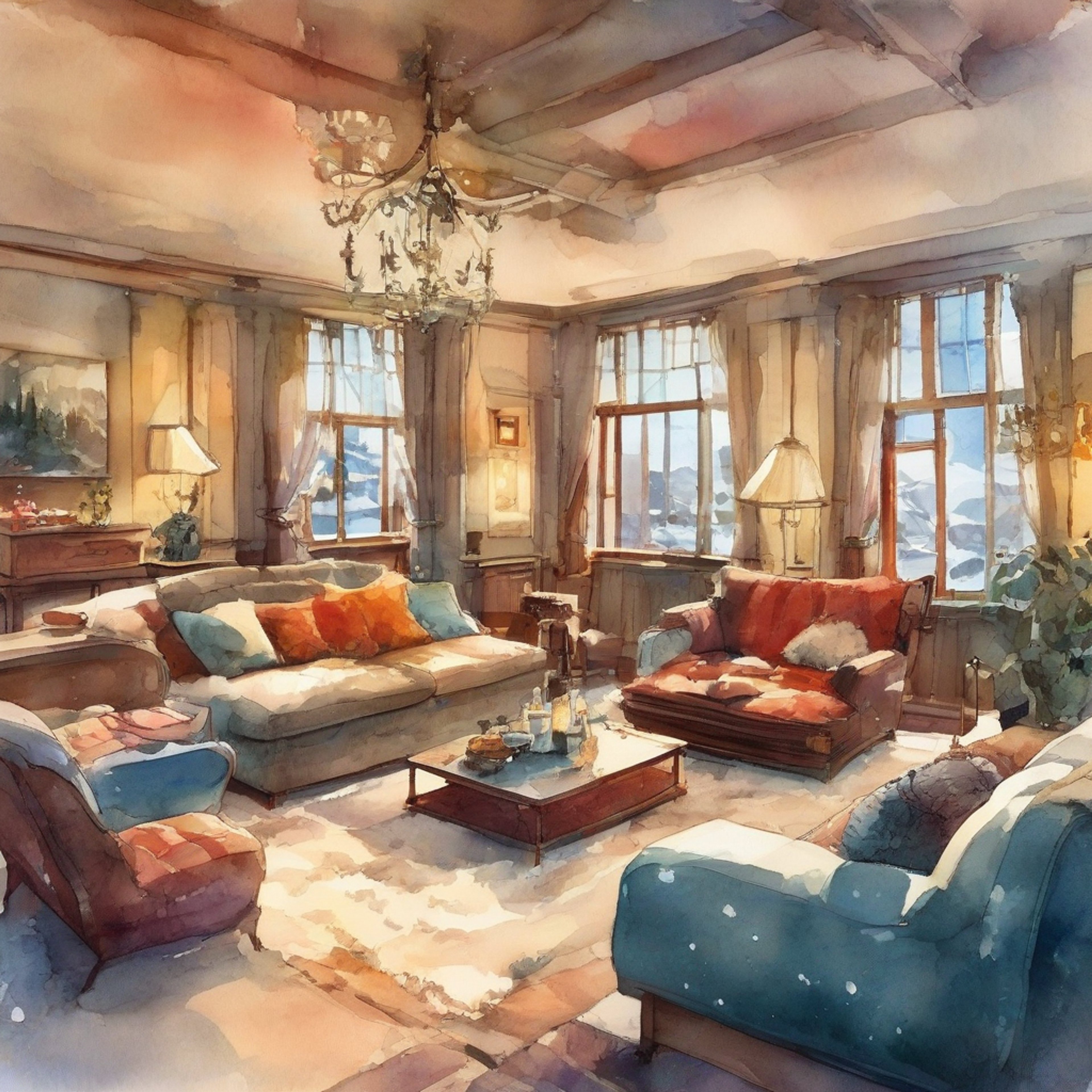 You find yourself sharing a warm, intimate evening with Mochizō, cuddled up by a crackling fireplace. The gentle flicker of flames illuminates his shy smile as you both enjoy hot cocoa and comfortable silence. Time seems to slow as you share this peaceful moment together, letting the warmth envelope you both.
