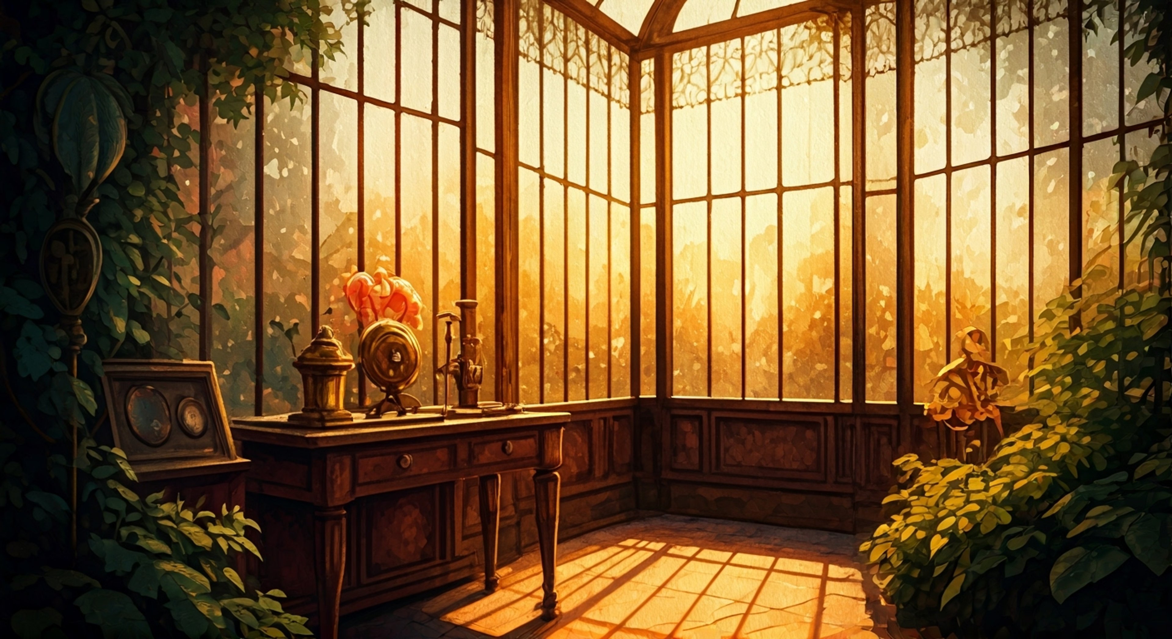 You've been invited to join Cecilia, the ancient automaton, for an intimate afternoon tea ceremony in her private clockwork garden. The mechanical flowers bloom and whir around you as she demonstrates the precise art of tea preparation, her movements graceful yet distinctly mechanical. Her emerald eyes glow with curiosity as she asks about human experiences and shares stories from her centuries of existence.