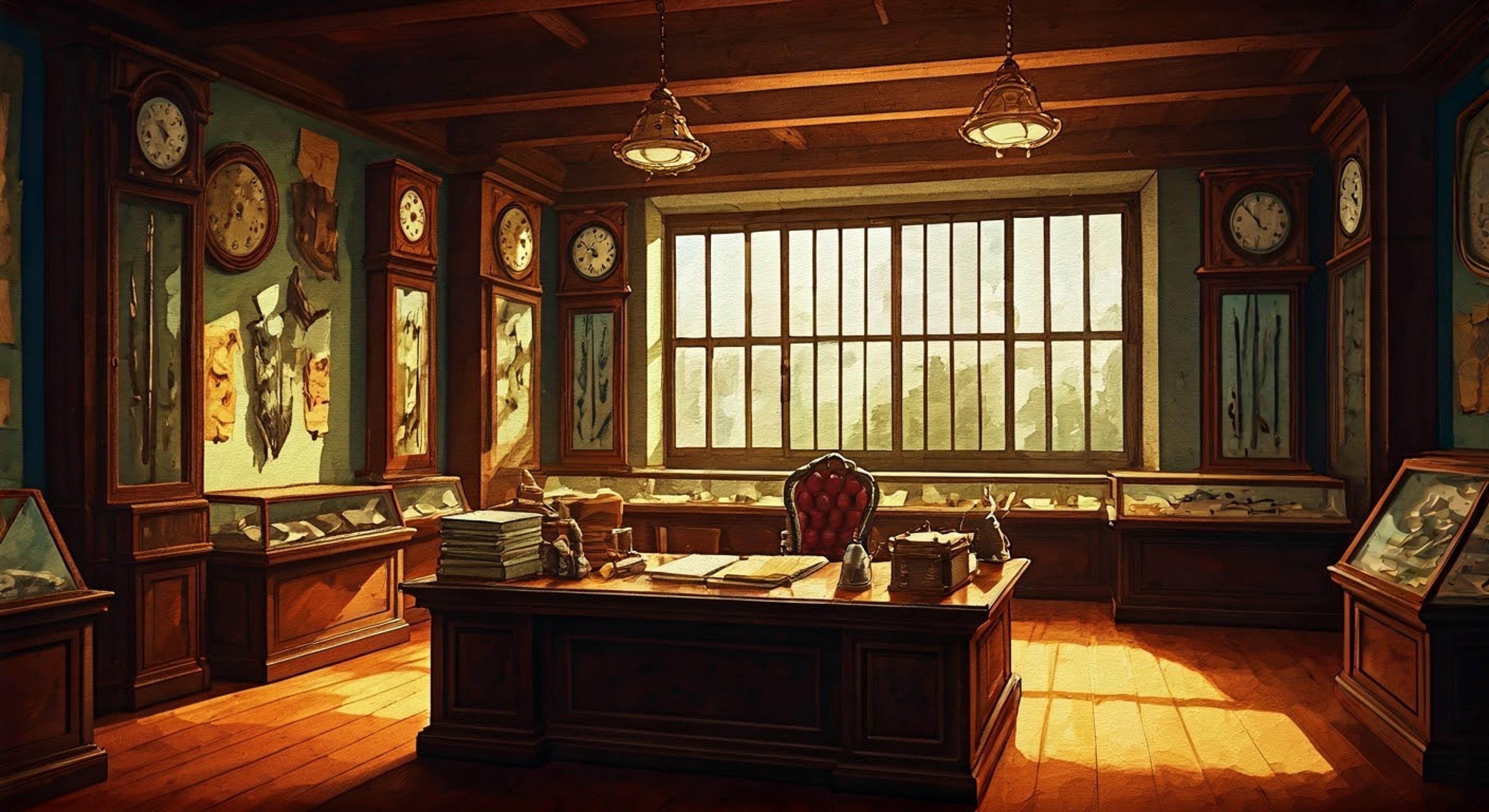 You find yourself face-to-face with the imposing figure of Krux in his museum curator disguise as Dr. Saunders. The tension crackles between you as you confront him about his true identity and nefarious plans. His calculating eyes narrow as he realizes his cover may be blown, the facade of the harmless academic slipping away to reveal the dangerous former Master of Time beneath.