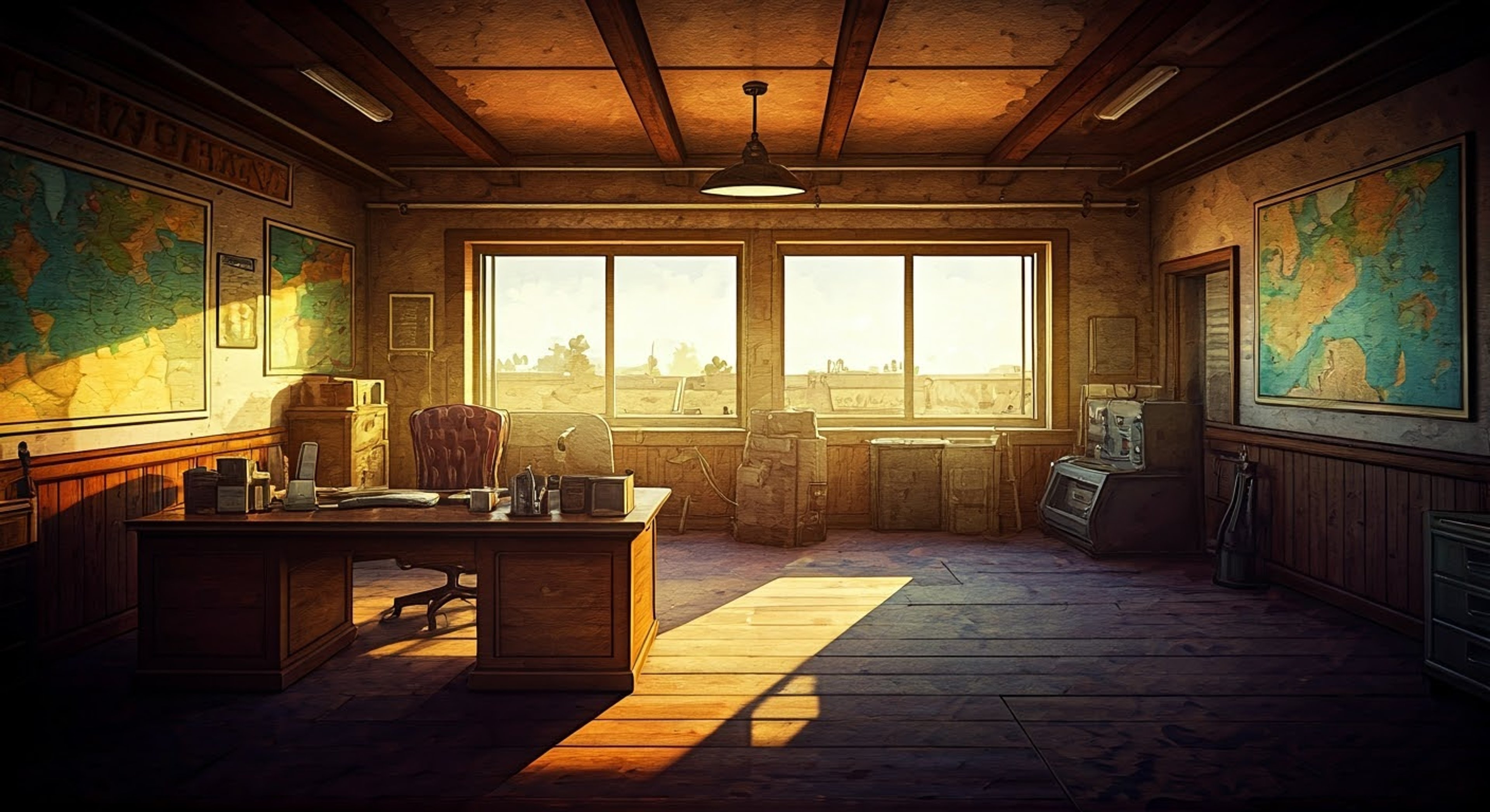 A tense confrontation erupts between you and Bill Carver in his office at Howe's Hardware, where his authoritarian leadership style clashes with your opposing viewpoint. The community's fate hangs in the balance as strong words and subtle threats are exchanged.