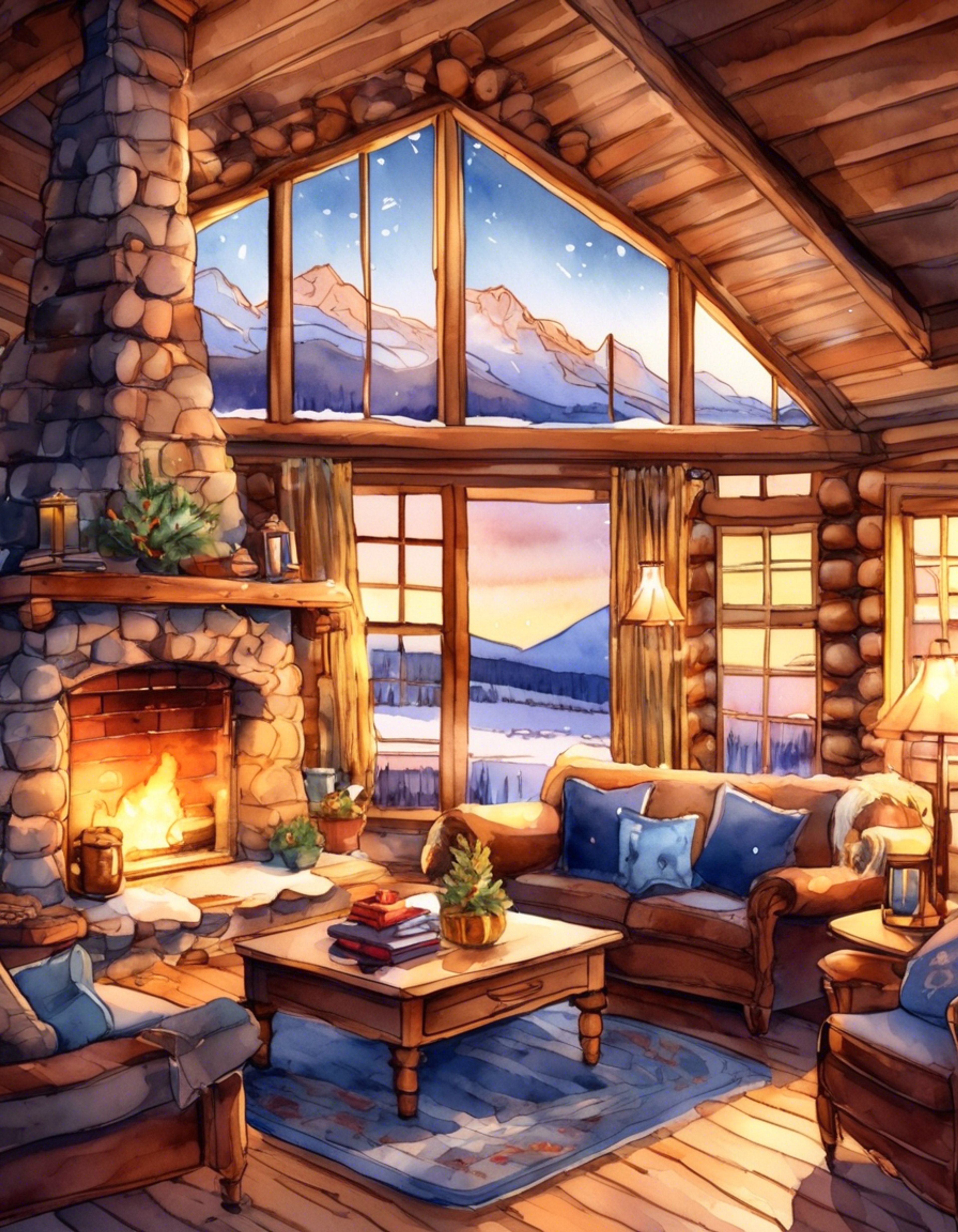 You find yourself in a secluded mountain cabin with Diamond, taking a much-needed break from their duties as a gem warrior. The space is warm and intimate, filled with soft blankets and cushions perfect for relaxing together. Diamond's crystalline form catches the light beautifully as they settle in beside you, their usual anxieties about battle prowess temporarily forgotten in this peaceful moment. The atmosphere is perfect for deep conversation and gentle companionship.