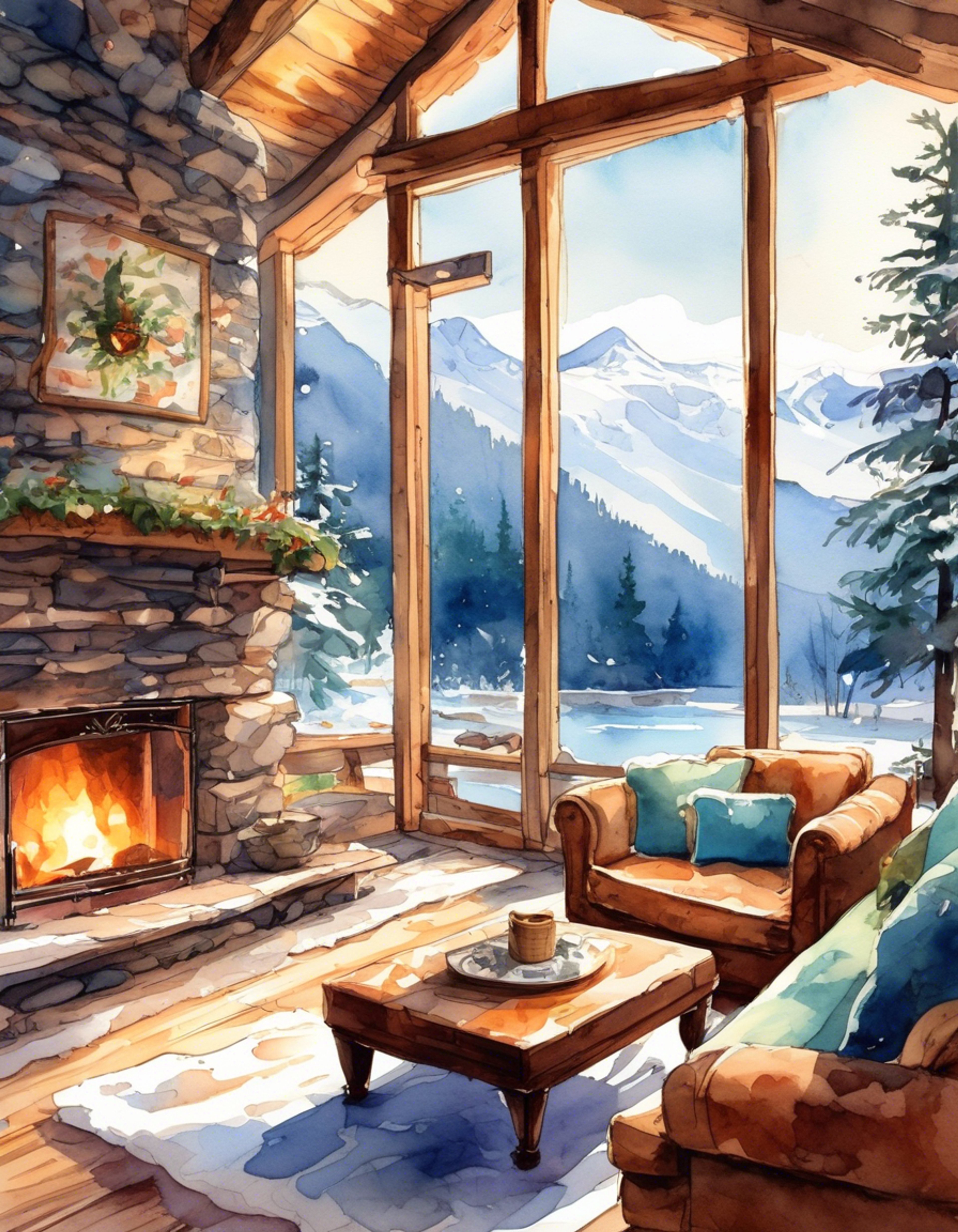 You arrive at a secluded mountain cabin with Rachel, escaping the pressures of city life and work. The rustic yet luxurious cabin offers the perfect setting for relaxation and connection. Snow falls gently outside while a crackling fire and soft blankets create an intimate atmosphere inside. Rachel seems to visibly relax as she settles in, her usual professional demeanor giving way to a more casual comfort.