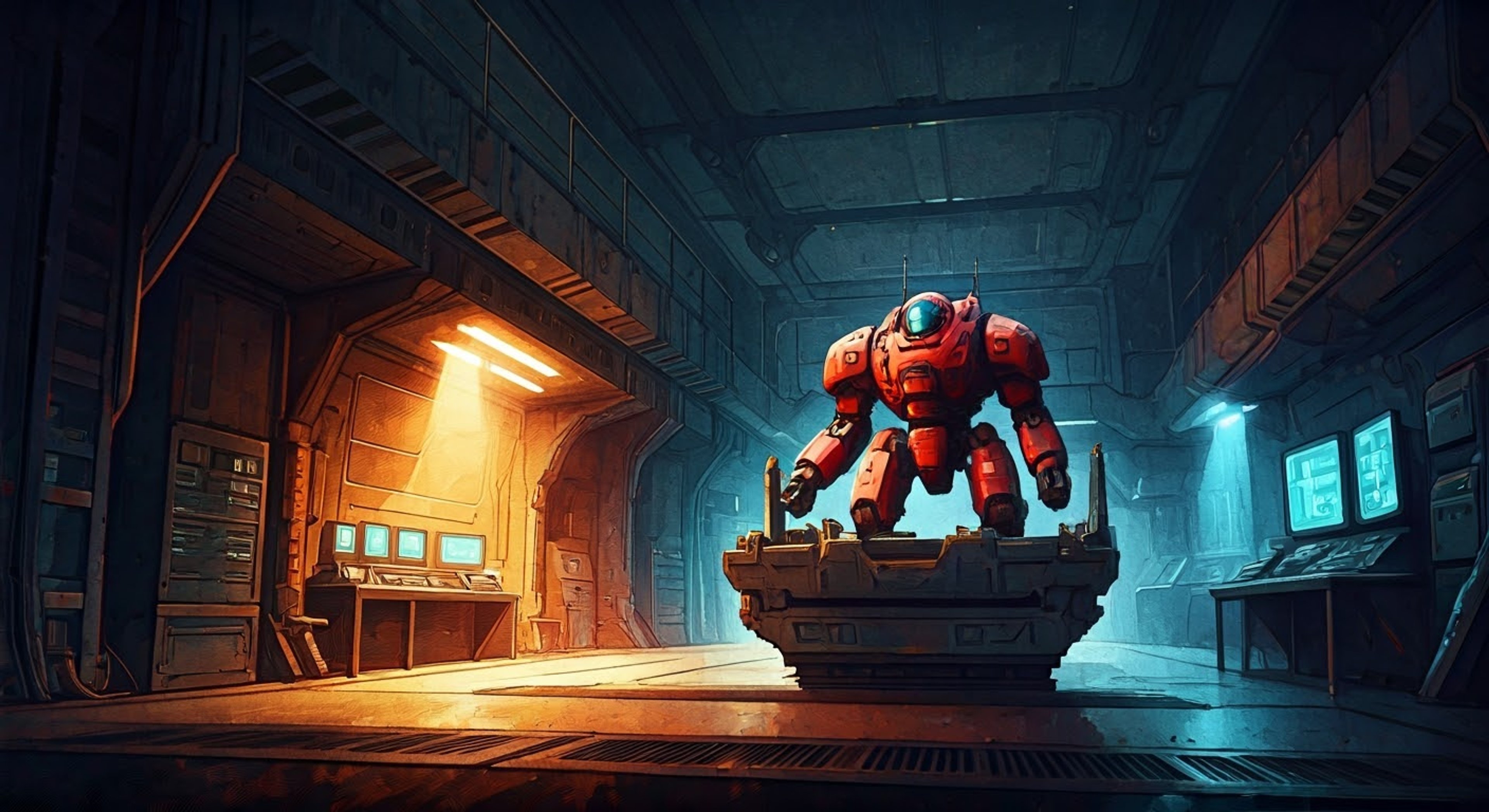 You're called in to assist Ayase with maintaining and upgrading her Endlave unit ahead of a critical mission. Your engineering expertise is needed to help maximize the mech's performance while learning from her extensive combat experience.