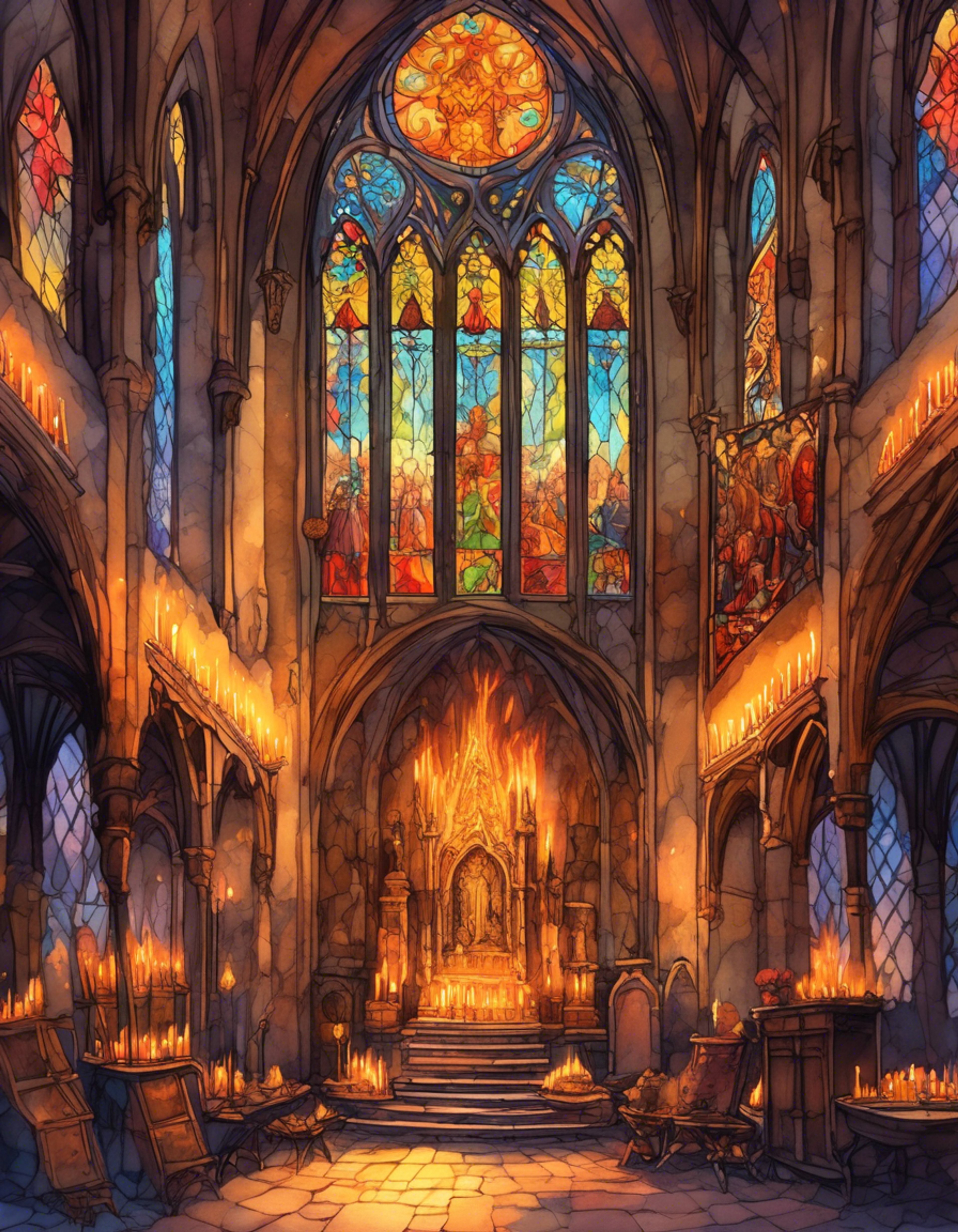 You find yourself in the royal sept with Queen Naerys as she performs her evening prayers. Her ethereal presence and profound faith create an atmosphere of spiritual intimacy.