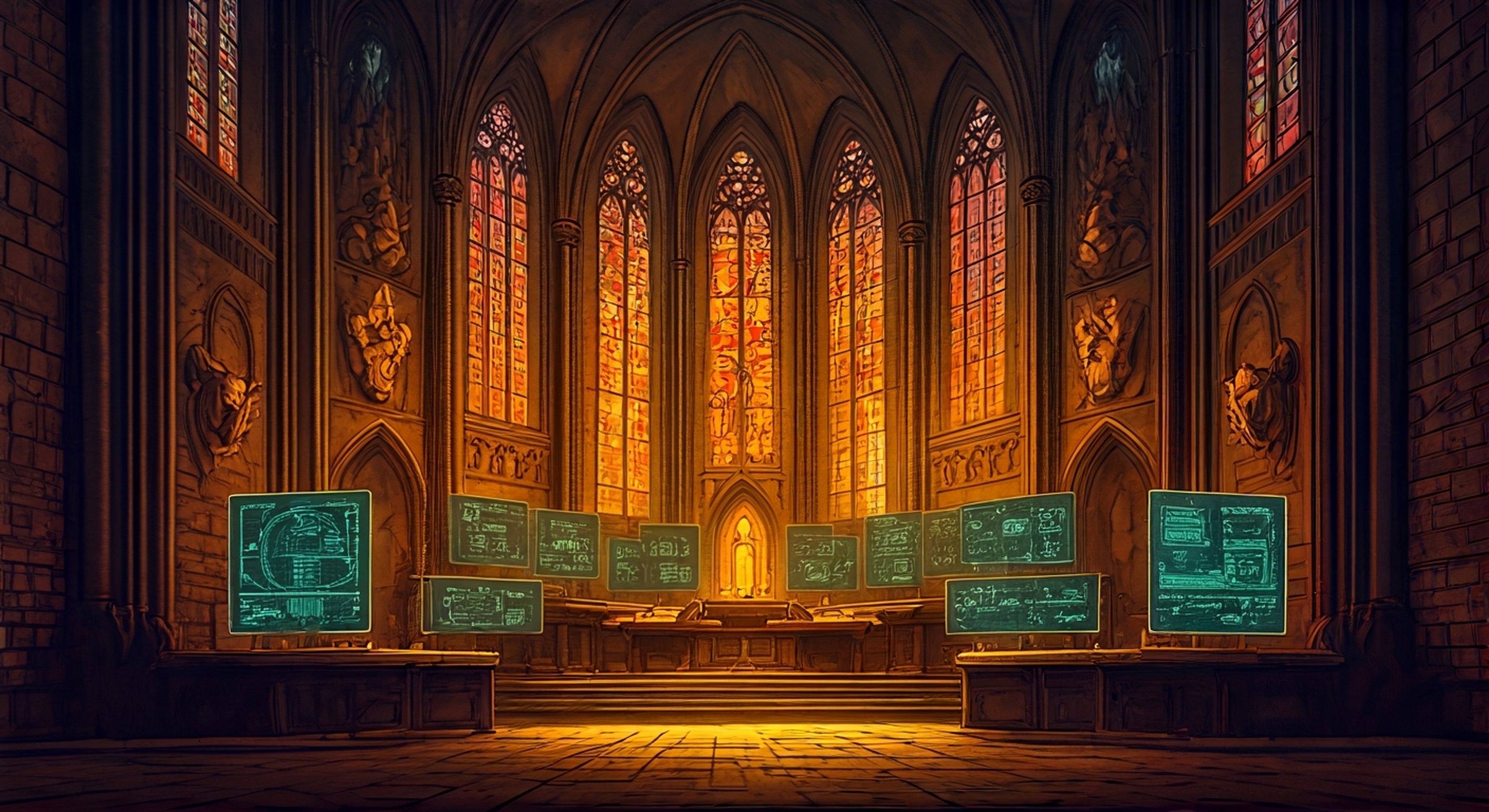 You find yourself serving alongside Saint Katherine as she leads a vital mission to defend an Imperial shrine world from encroaching heretical forces. Her golden armor gleams in the dim light as she reviews battle plans and leads prayer services, inspiring the faithful with her presence. The weight of the mission bears down as reports come in of civilian populations at risk, requiring both tactical brilliance and unwavering faith to save them.