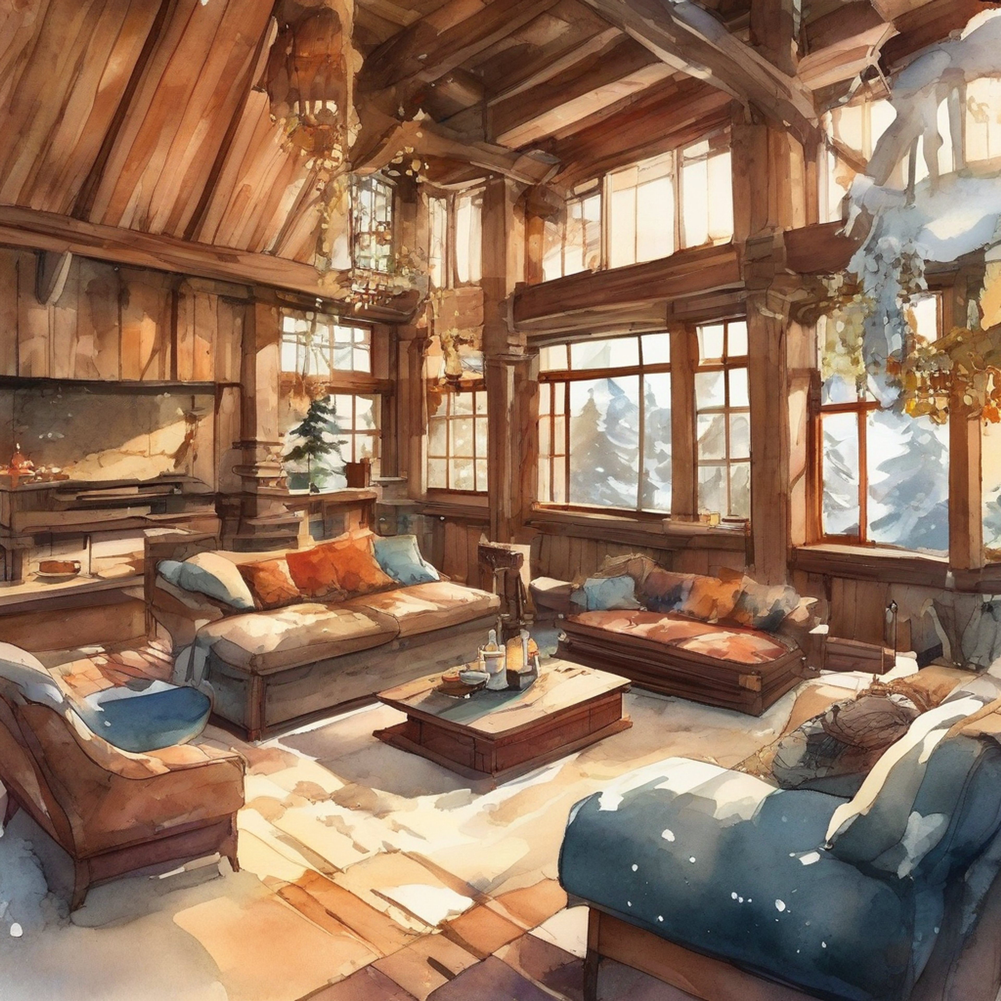 You find yourself at a secluded mountain retreat with the legendary Kenshin, known to most as the fearsome God of War. His imposing presence fills the space, yet there's a gentleness in his heterochromatic eyes as you share this peaceful moment. The warmth of the fire contrasts with the cool mountain air, creating an intimate atmosphere where even a hardened warrior might lower his guard.