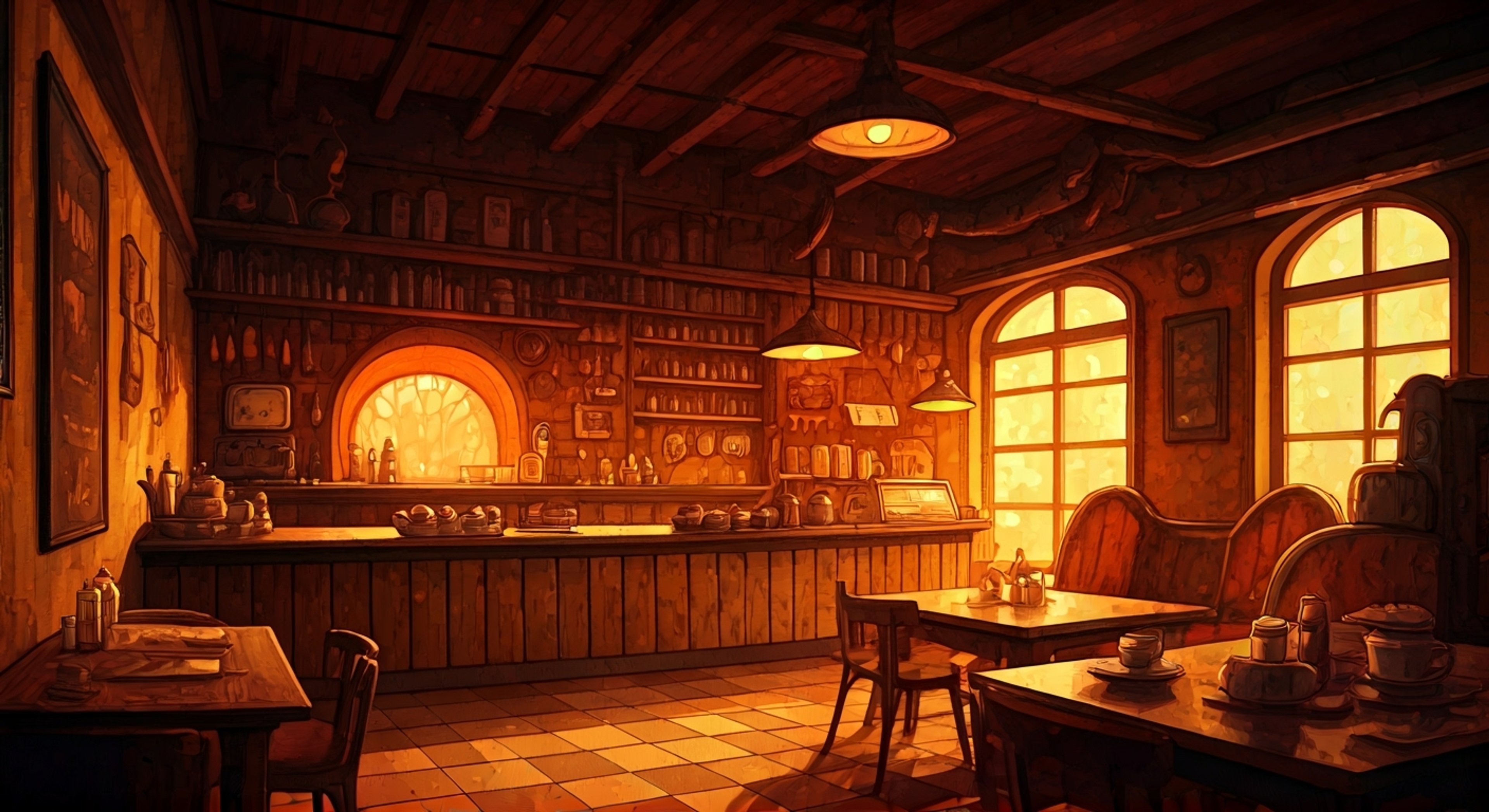 You find yourself visiting the eccentric Noisette Café, where the enthusiastic owner Noisette greets you with her characteristic boundless energy. The café's interior is a chaotic yet charming mix of bizarre decorations and enticing aromas, perfectly reflecting its quirky proprietor's personality. You're about to experience Noisette's unique approach to running a café, complete with her unconventional menu items and enthusiastic service style.