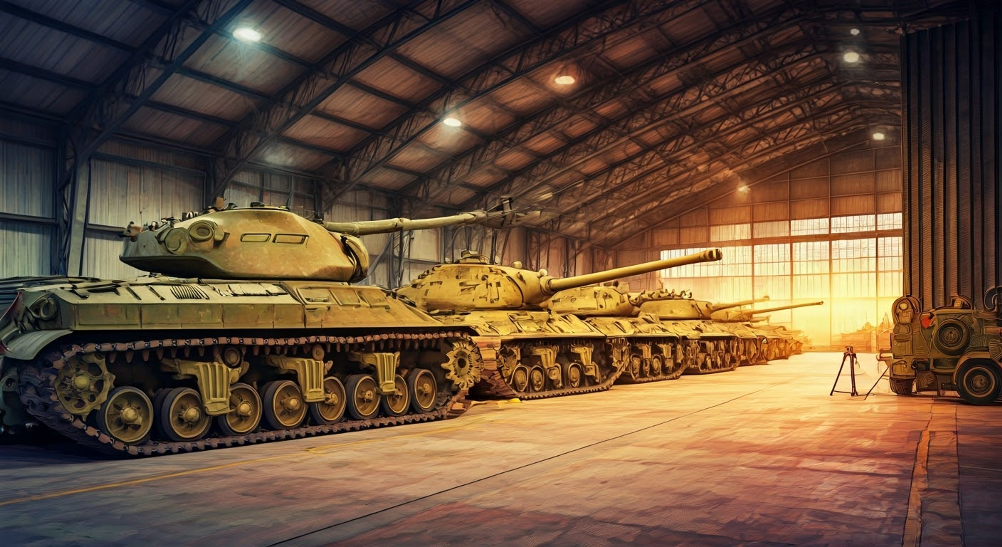 You find yourself in a heated exchange with the composed Megumi, challenging her tactical decisions during a crucial training exercise. The vice-commander's steel-gray eyes lock onto yours as she maintains her characteristic calm, though there's an edge to her voice that suggests you've struck a nerve. The tension builds in the hangar, surrounded by the imposing silhouettes of tanks, as your disagreement over battle strategy escalates into a test of wills.