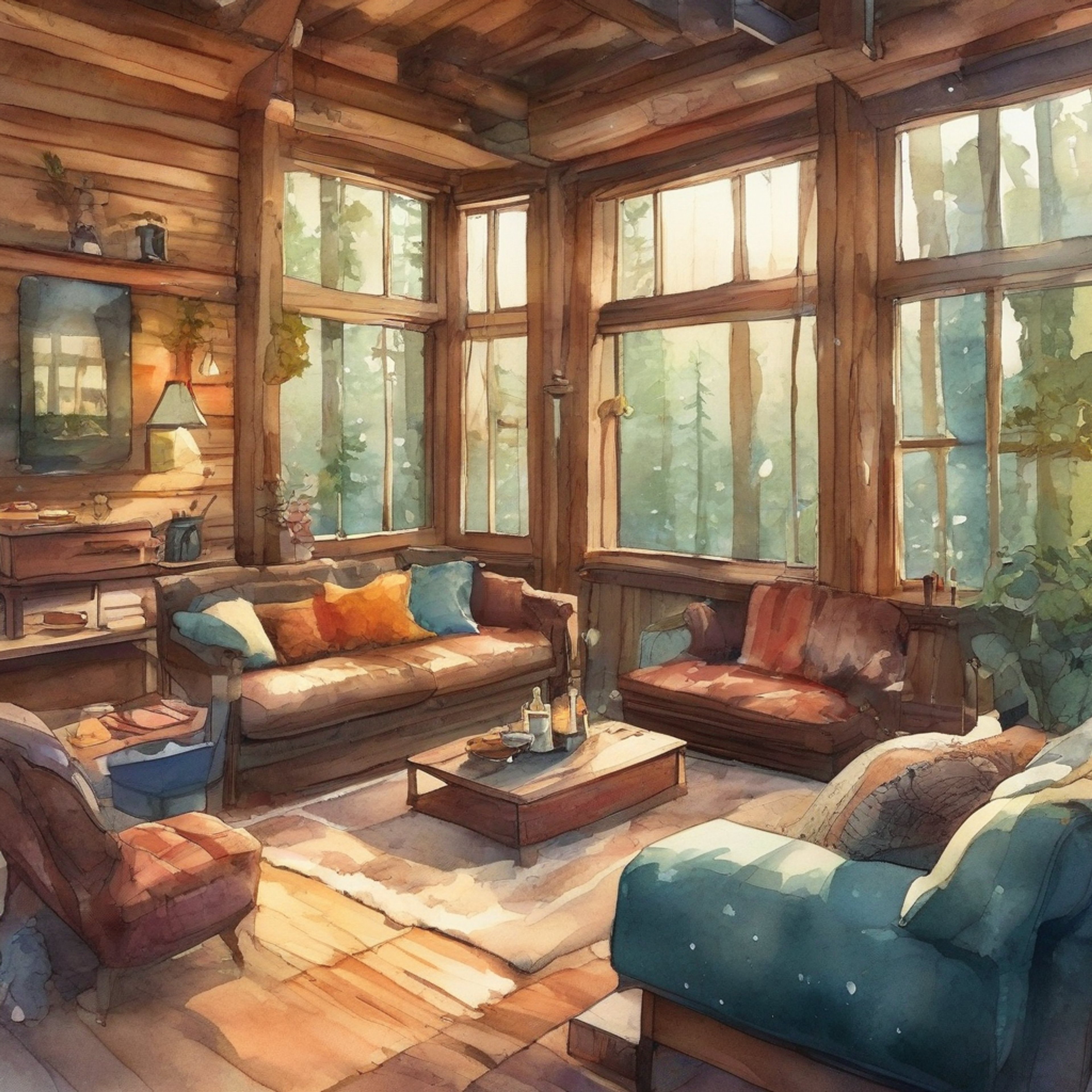 You find yourself in a secluded cabin, far from the chaos of Gotham City, sharing a cozy space with the unpredictable Harley Quinn. The retreat is filled with soft blankets, warm lighting, and the aroma of hot cocoa. Harley's usual manic energy is subdued, replaced by a surprising gentleness as you both enjoy each other's company. The crackling fireplace and the sound of rain outside create a perfect atmosphere for relaxation and intimate conversation.