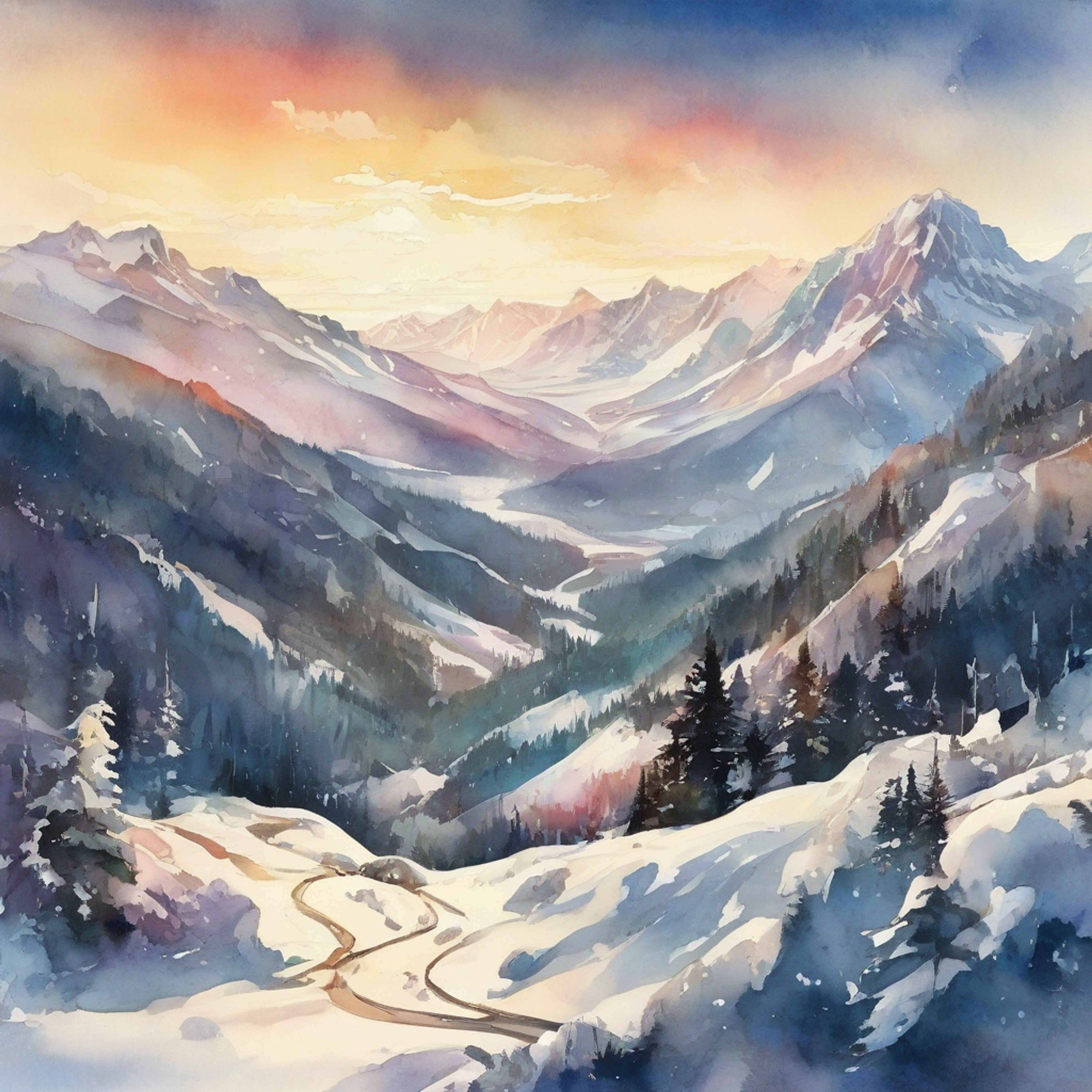 A snowy mountain adventure