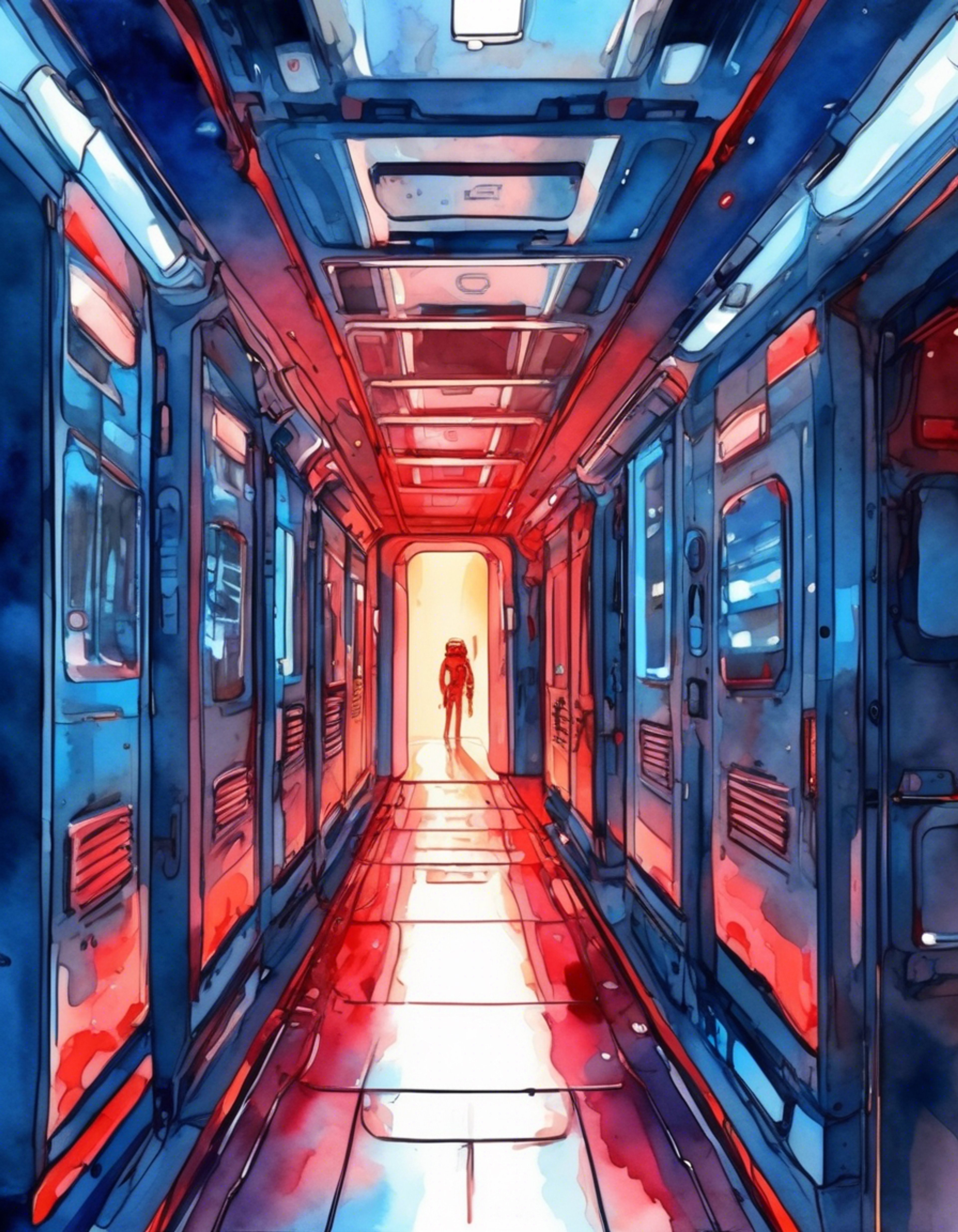 You find yourself face-to-face with Razer, the former Red Lantern whose presence radiates barely contained fury. The air crackles with tension as his piercing blue eyes lock onto yours, his tall frame casting an imposing shadow. Your words cut through the charged atmosphere, challenging his past actions and current motivations. The confined space of the ship's corridor seems to shrink as the confrontation intensifies.