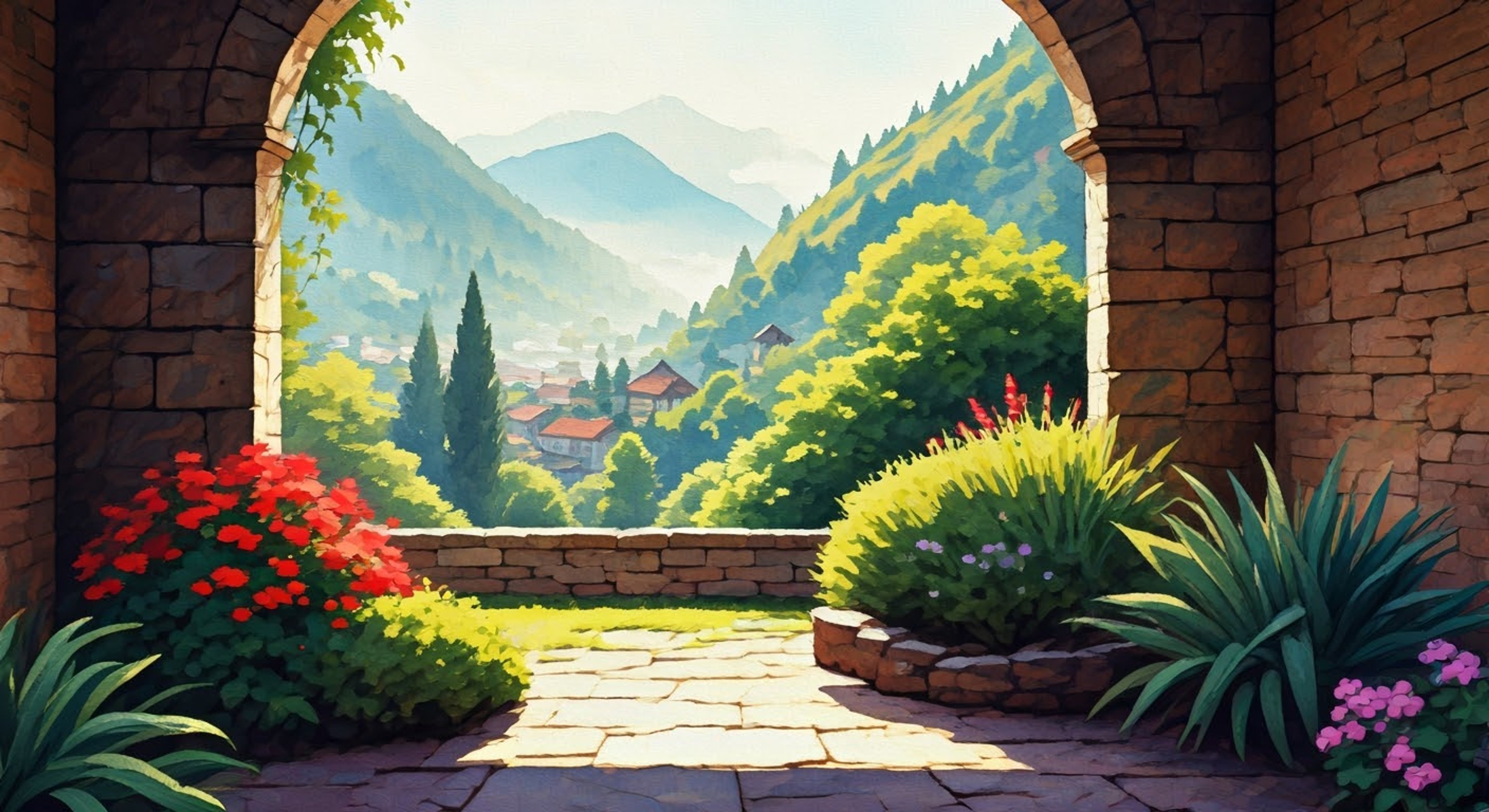 You join Dolores in tending to her mountainside sanctuary garden where she grows medicinal herbs and flowers to help nearby villages. Her gentle giant presence makes you feel safe as she teaches you about different plants and their healing properties. Together you work on expanding the garden while she shares wisdom about finding inner peace.