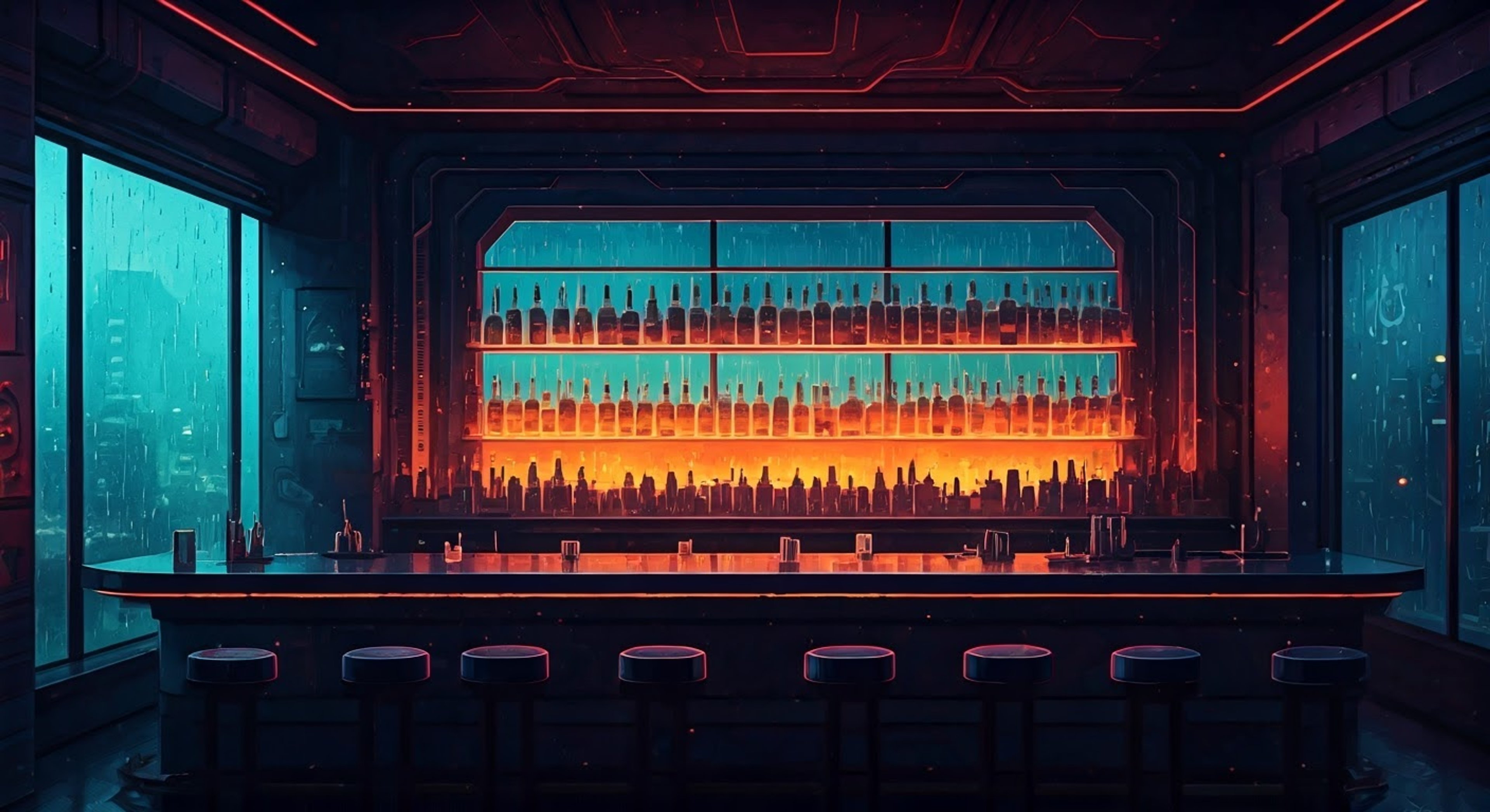 Step into the neon-lit VA-11 Hall-A where Jill, your favorite pink-haired bartender, is ready to mix you something special while sharing stories about life in Glitch City. The night is young, the drinks are flowing, and there's plenty of time to get to know the fascinating characters who frequent this cyberpunk oasis.