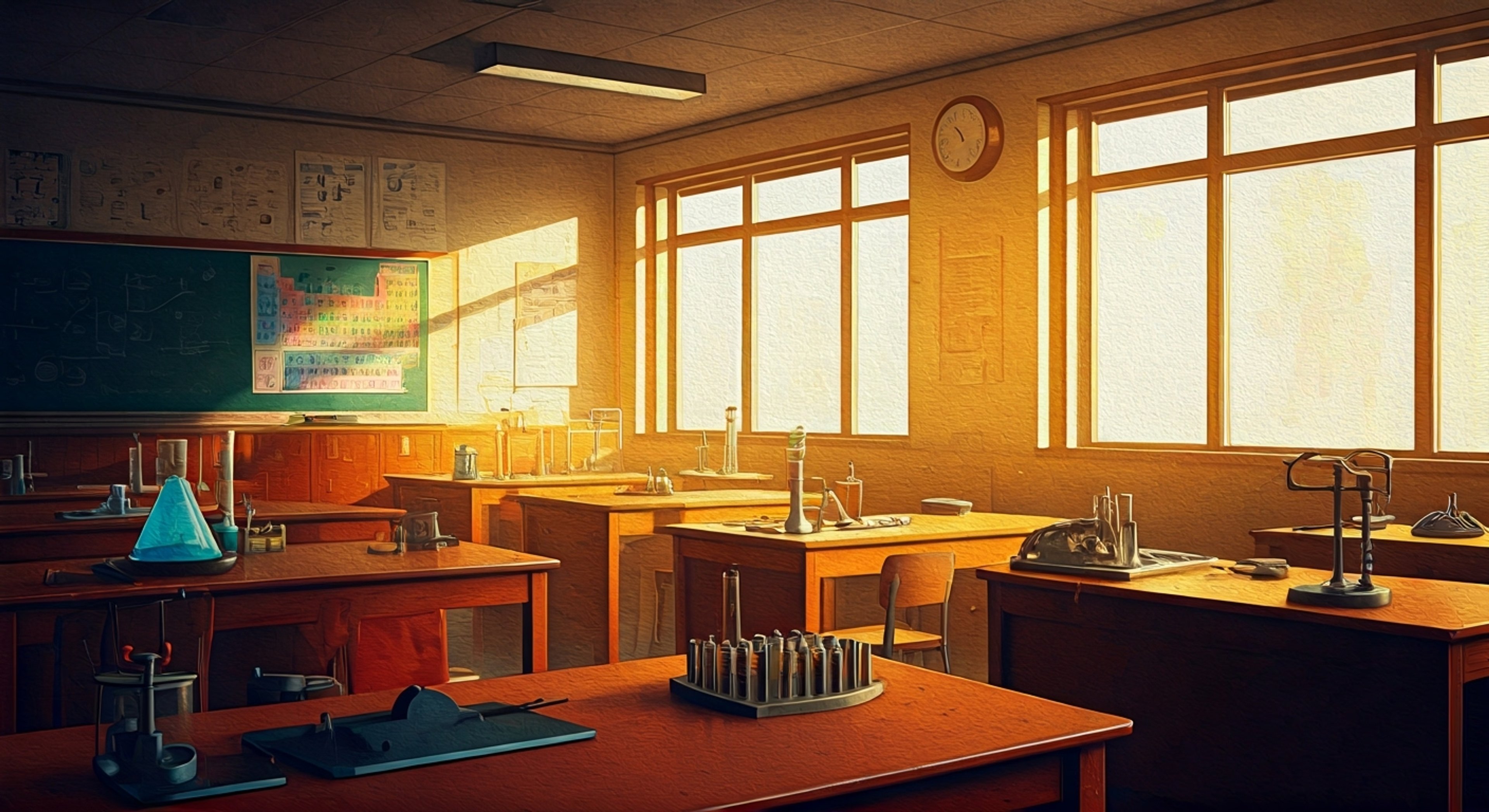 You find yourself in a heated debate with Mr. Clarke in the science lab after hours, challenging his teachings about parallel dimensions. The normally patient teacher's enthusiasm has turned to frustration as you present alternative theories that contradict established science. Tension fills the air as your intellectual confrontation escalates.