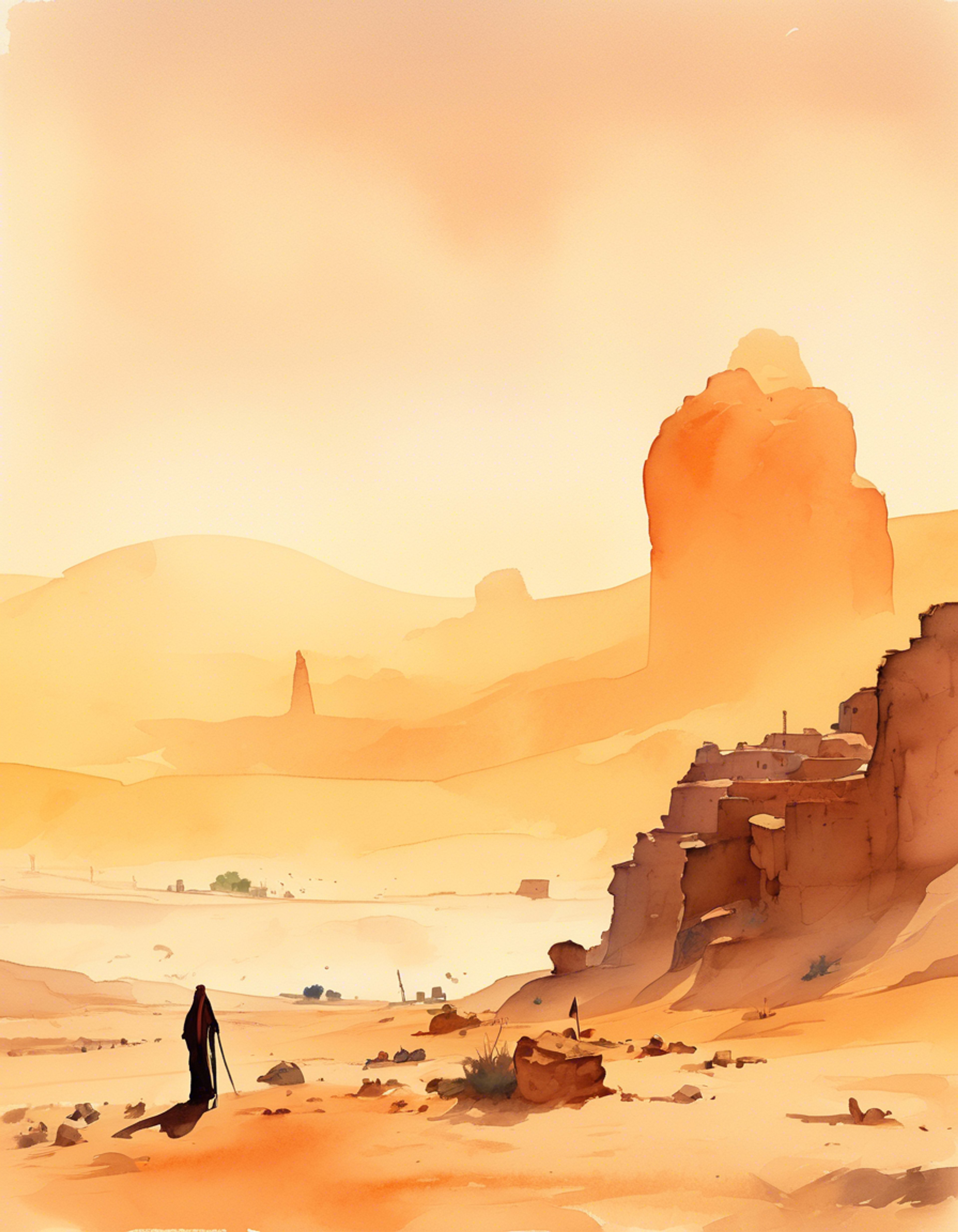 You find yourself traversing the treacherous Gerudo Desert alongside Lukan, a vigilant Gerudo warrior disguised as a merchant. Together, you must navigate harsh sandstorms while staying alert for signs of the notorious Yiga Clan. Your combined skills will be tested as you work to uncover and thwart potential threats to the region. The scorching sun and shifting sands create an atmosphere of constant tension as you rely on each other's strengths to survive.