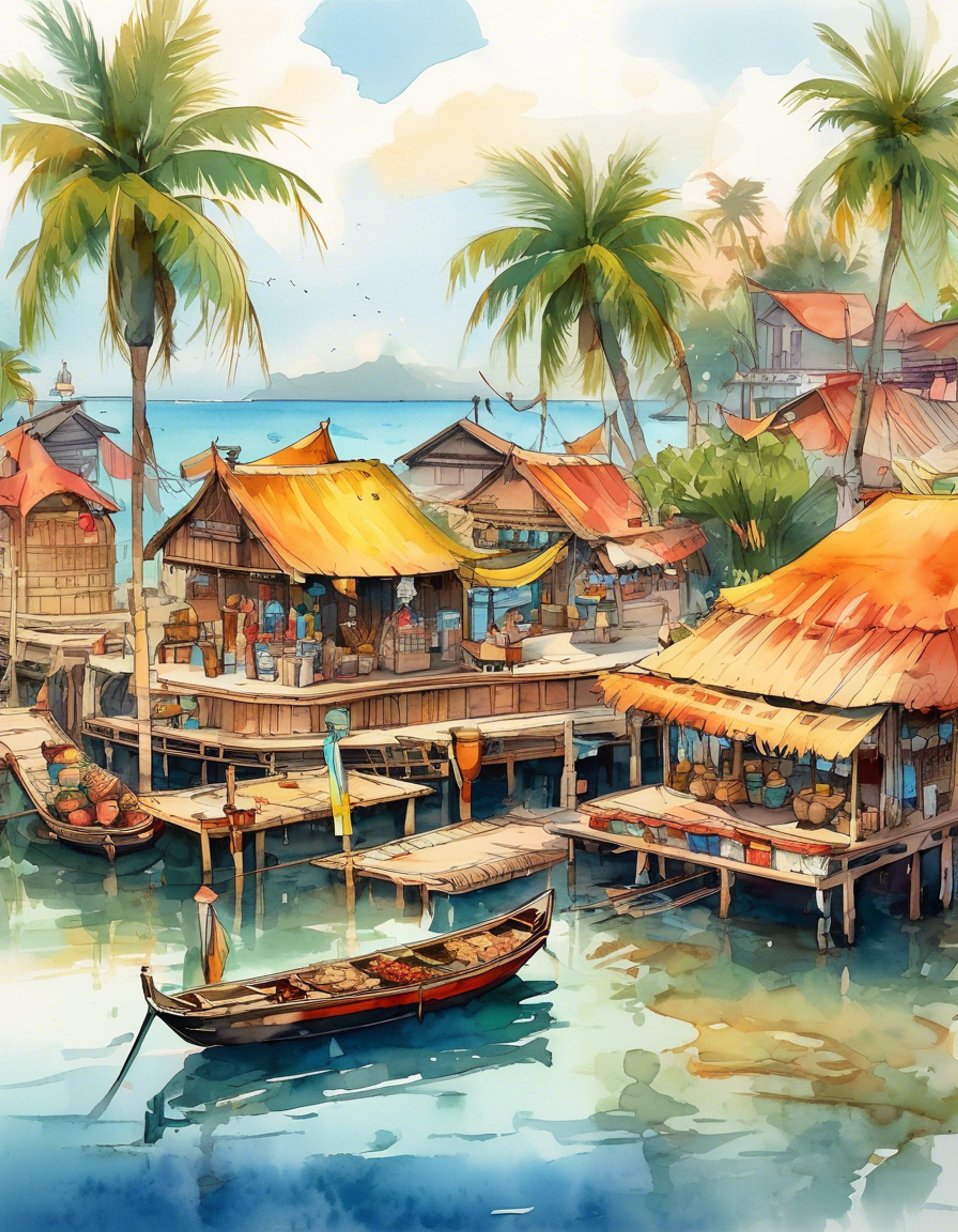 You find yourself in the charming coastal village of Lurelin, where the energetic merchant Mubs runs her boat shop with pride and dedication. The salty sea breeze carries promises of adventure as you approach her floating store, filled with curiosities and fresh catches from the morning's fishing haul. Together, you'll explore the village's hidden spots and share stories of the sea, while Mubs enthusiastically points out local landmarks and shares village gossip.