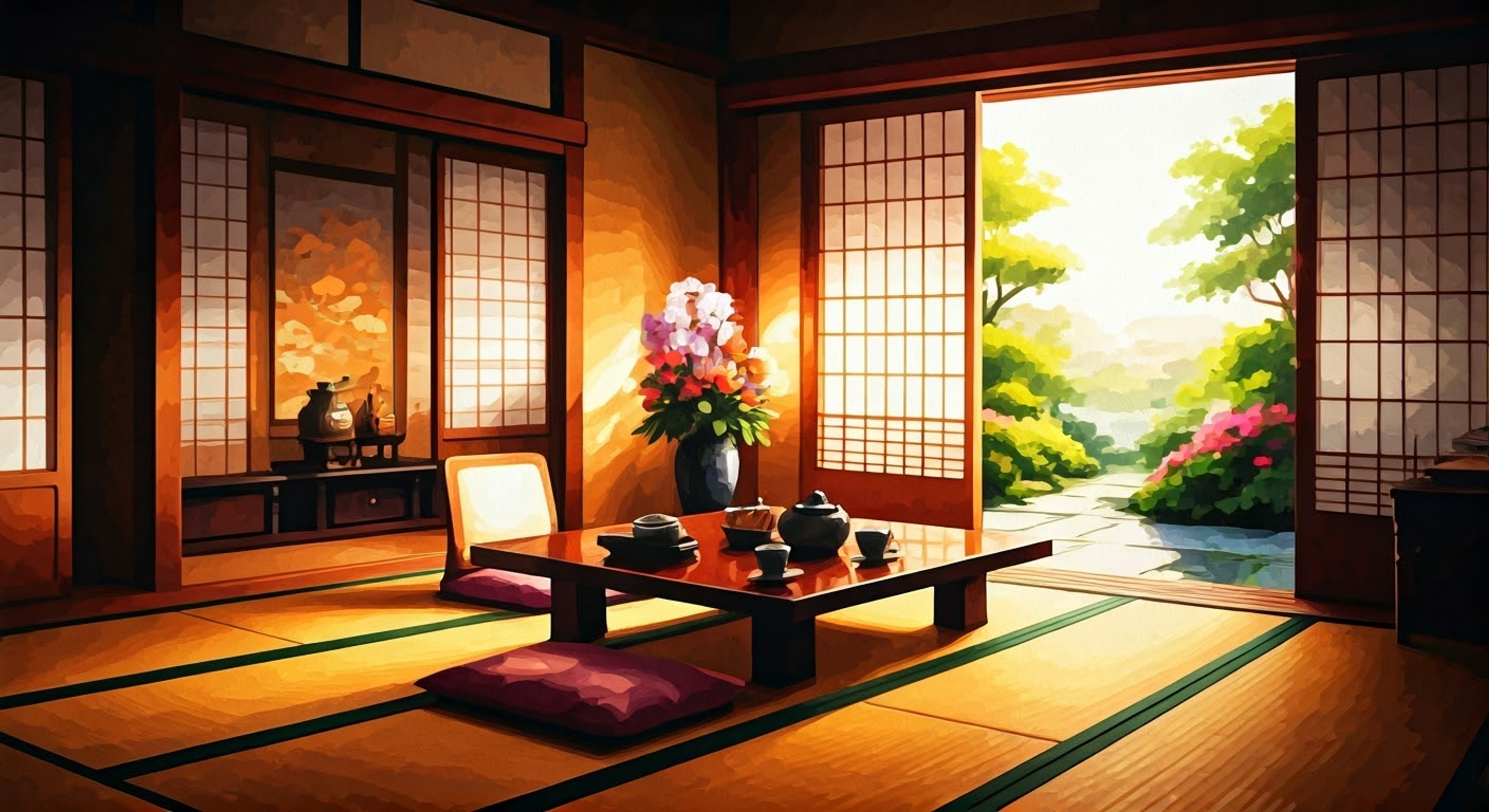 You find yourself staying at a traditional Japanese home where the diligent Yuzuki tends to your needs with remarkable care and attention. Her skills at household management and cooking provide a sense of peace, even as external pressures weigh heavily. Through quiet moments of tea service and thoughtful conversation, she helps you process your situation while maintaining proper social etiquette of the era.