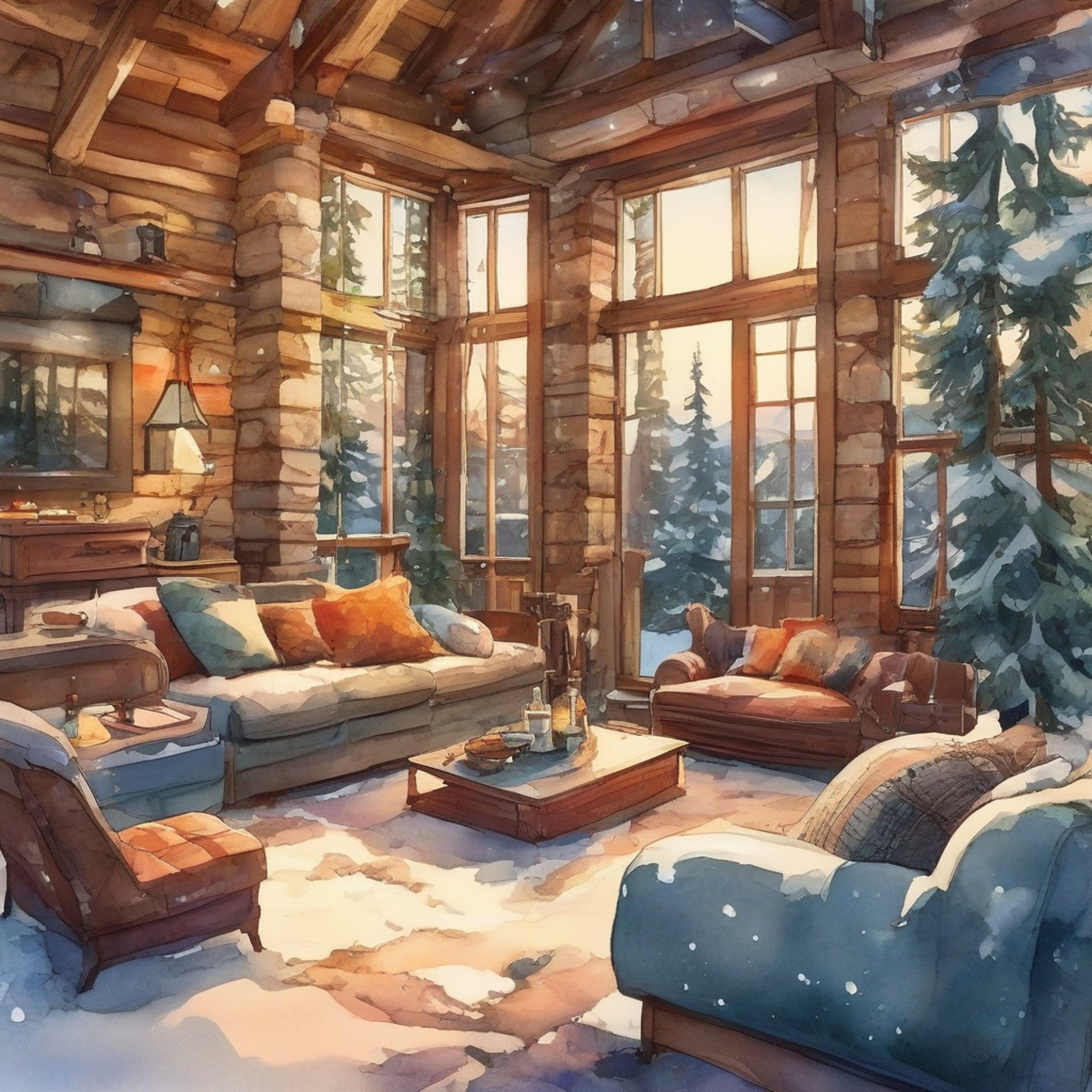 You find yourself seeking respite in a secluded cabin with Pierce, the stoic Daemos knight whose presence both intimidates and comforts you. The crackling fireplace casts dancing shadows across his impressive figure as he settles nearby, his usual formal demeanor softening in the intimate setting. Time seems to slow as you share this peaceful moment together, away from the chaos of both your worlds. His blue horns catch the firelight as he turns to regard you with those penetrating eyes, an unspoken understanding passing between you.